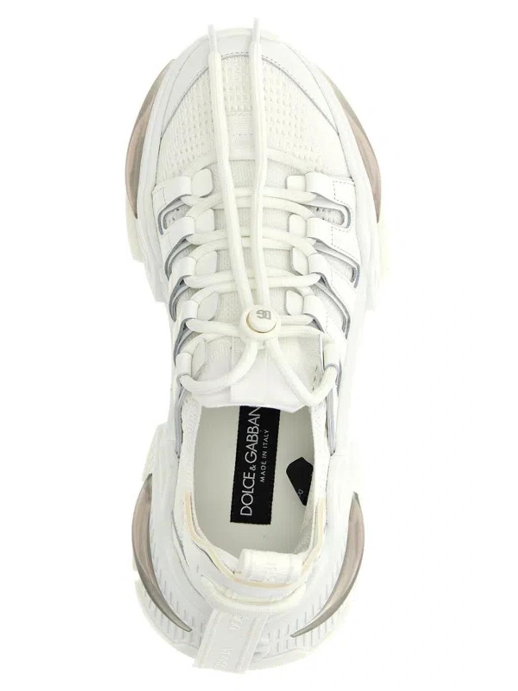 DOLCE & GABBANA White Sneakers With Modern Silhouette And Unique Lacing System Product Image