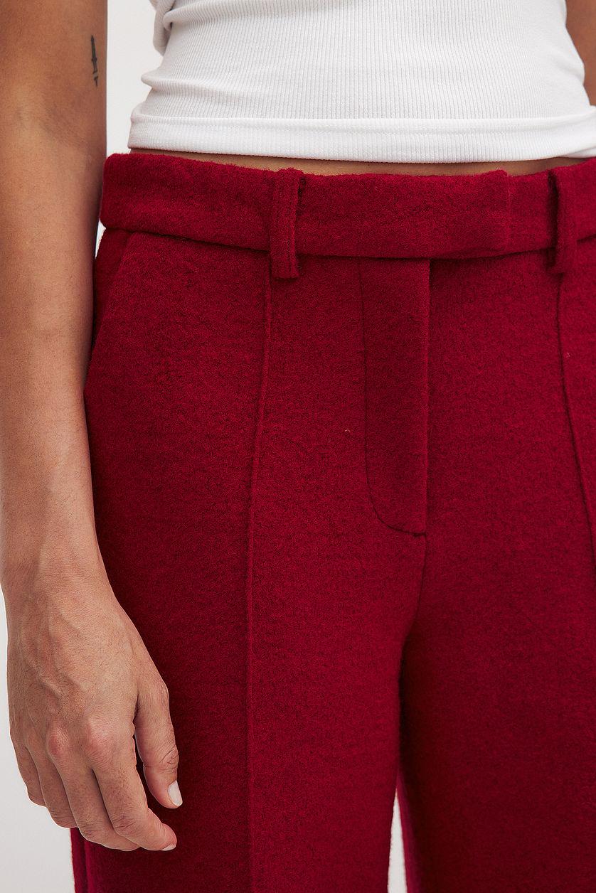 Wool Blend Mid Waist Trousers Product Image