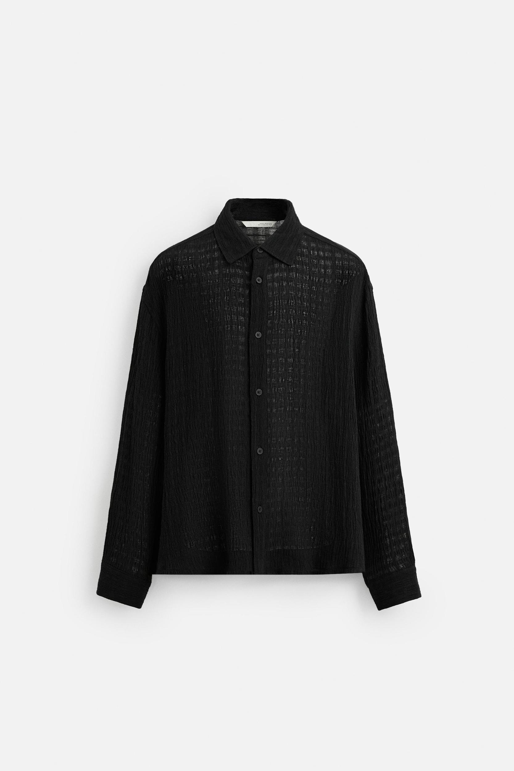 LINEN - COTTON JACQUARD SHIRT Product Image
