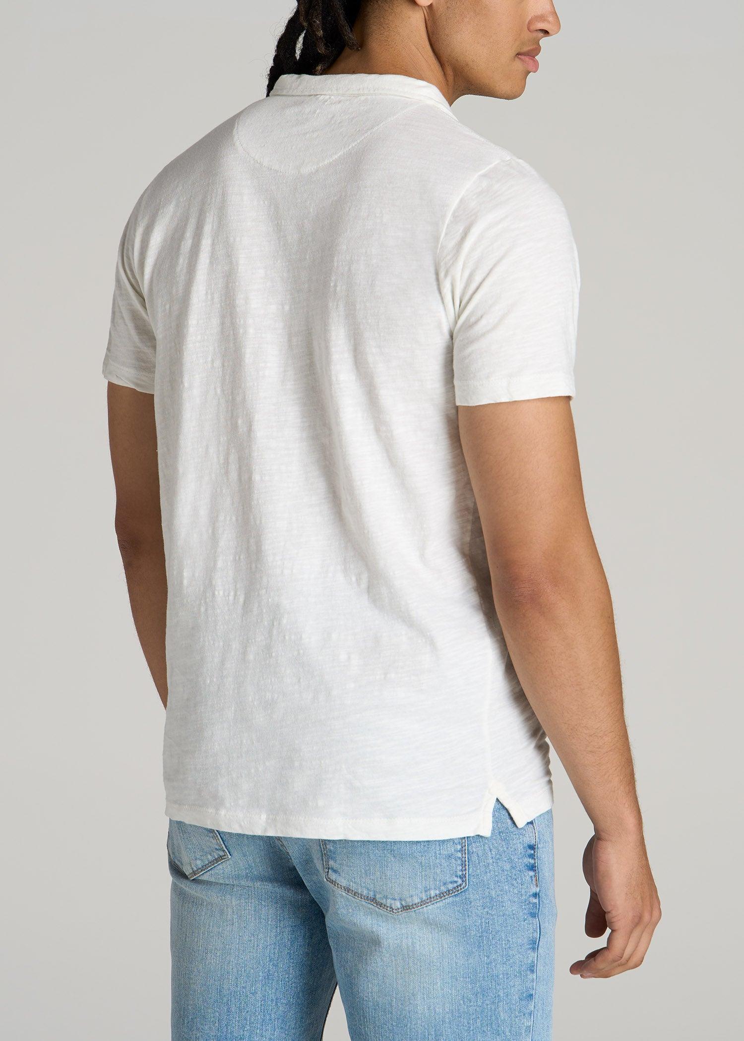 Slub Polo Shirt for Tall Men in Ecru Male Product Image