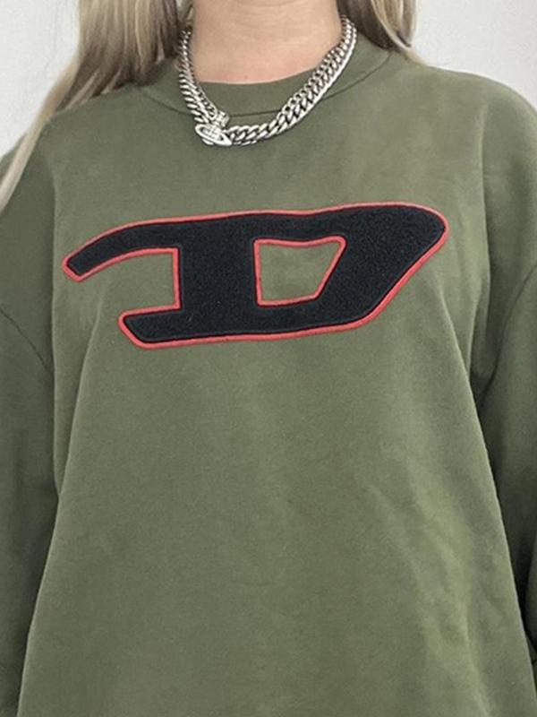 Letter Embroidered Pullover Sweatshirt Product Image