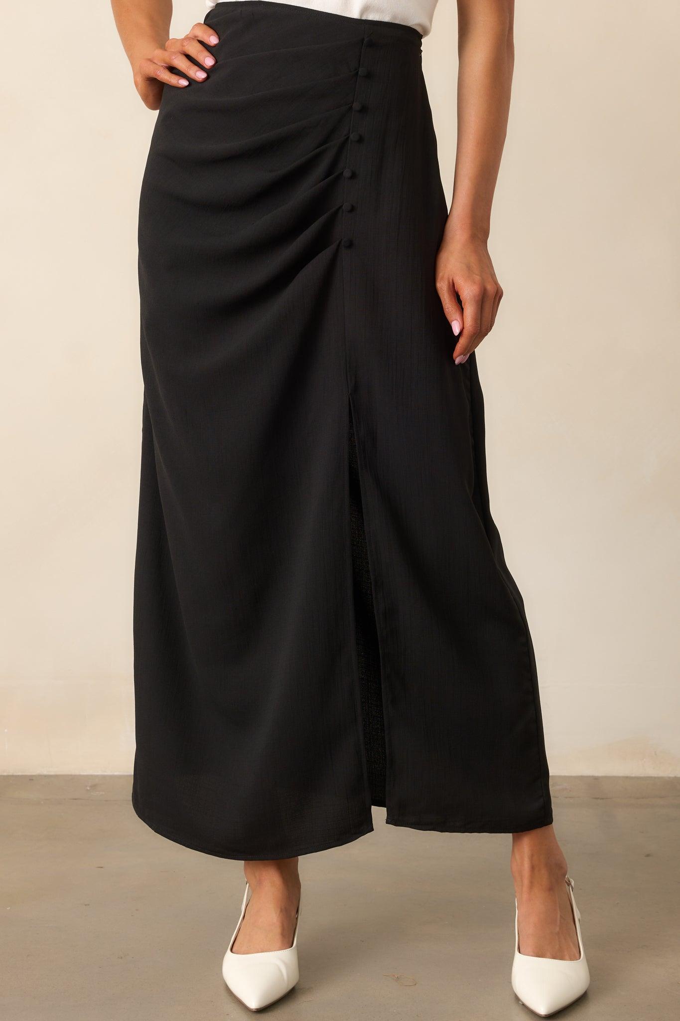 Nocturne Niche Black Midi Skirt Product Image