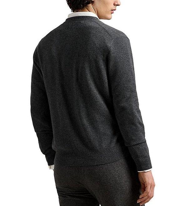 Polo Ralph Lauren Embroidered Wool V-Neck Cardigan Product Image