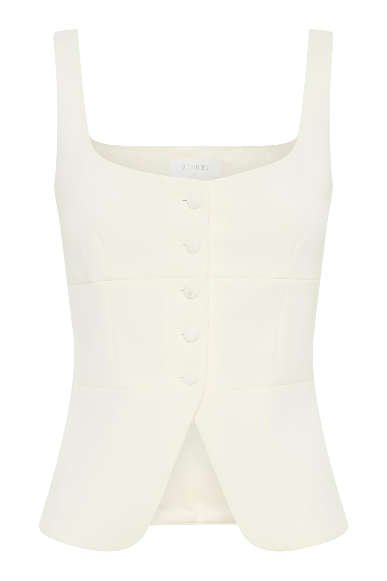 Sunny Suiting Peplum Top - Ivory Product Image