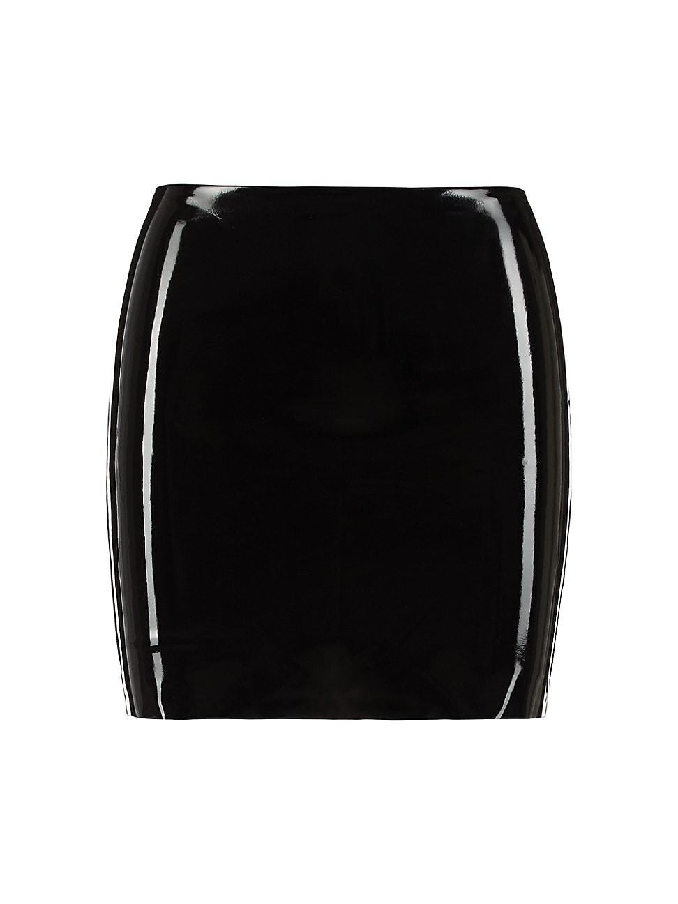 Womens Faux Patent Leather Micro Miniskirt Product Image