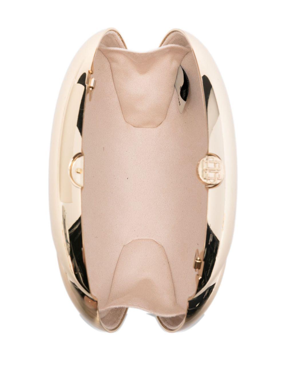 Ameera metallic-effect oval clutch Product Image