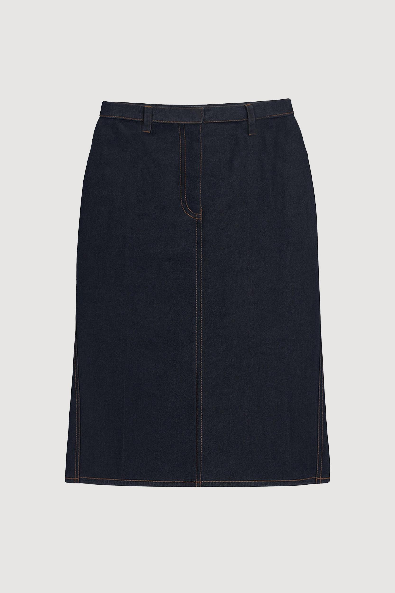 Johanna Knee-Length Denim Skirt Product Image