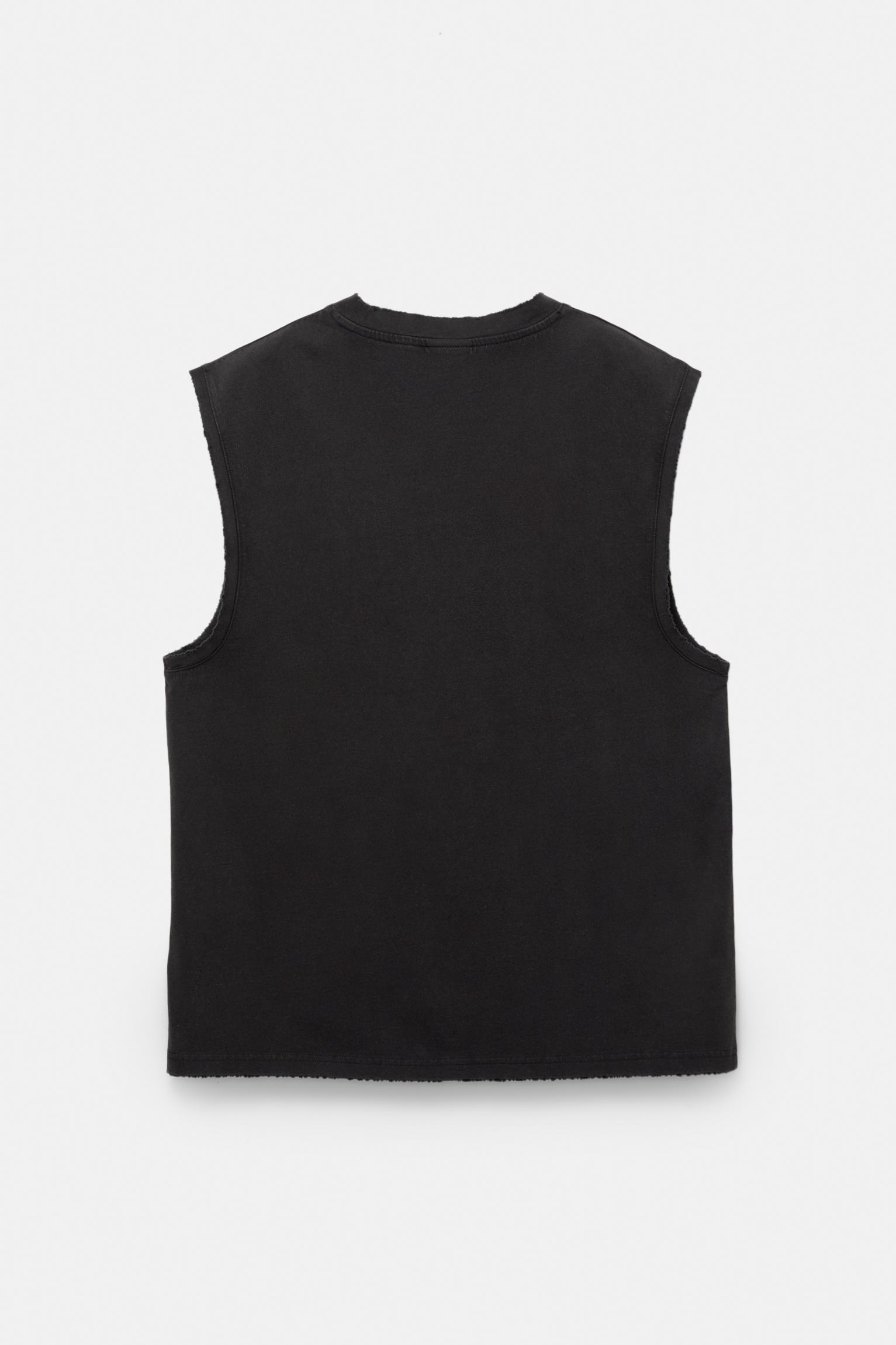 Washed sleeveless T-shirt Product Image