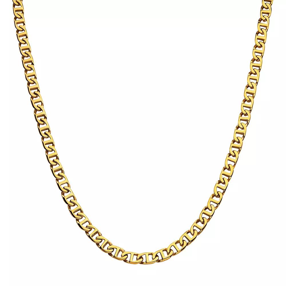 18k Gold Over Stainless Steel 8 mm Mariner Link Chain Necklace, Men's, Size: 24", Gold Tone Product Image