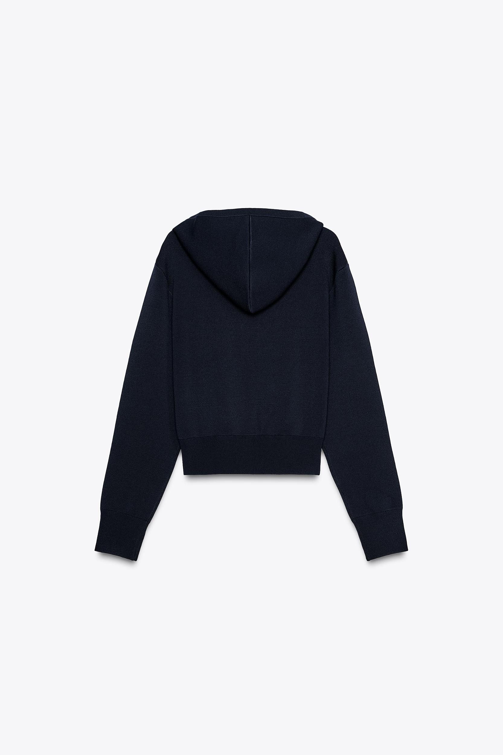 PLAIN HOODED CARDIGAN Product Image