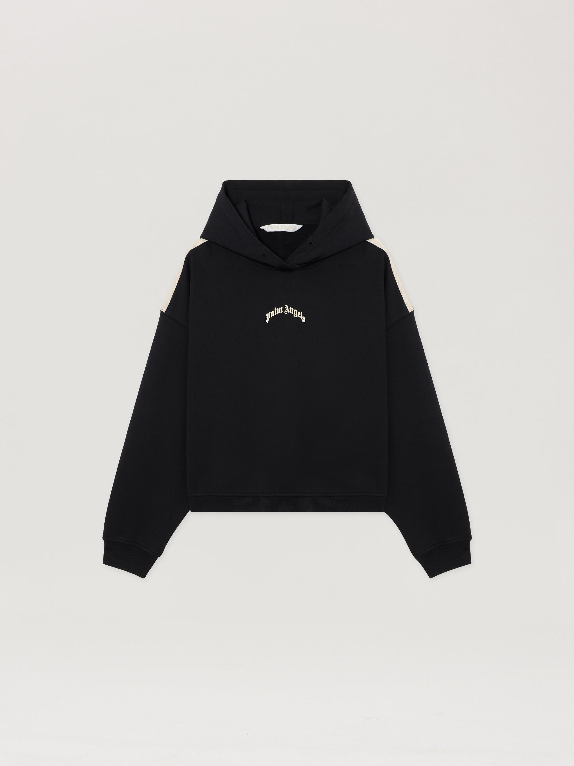 Curved Logo Loose Crop Hoodie Product Image