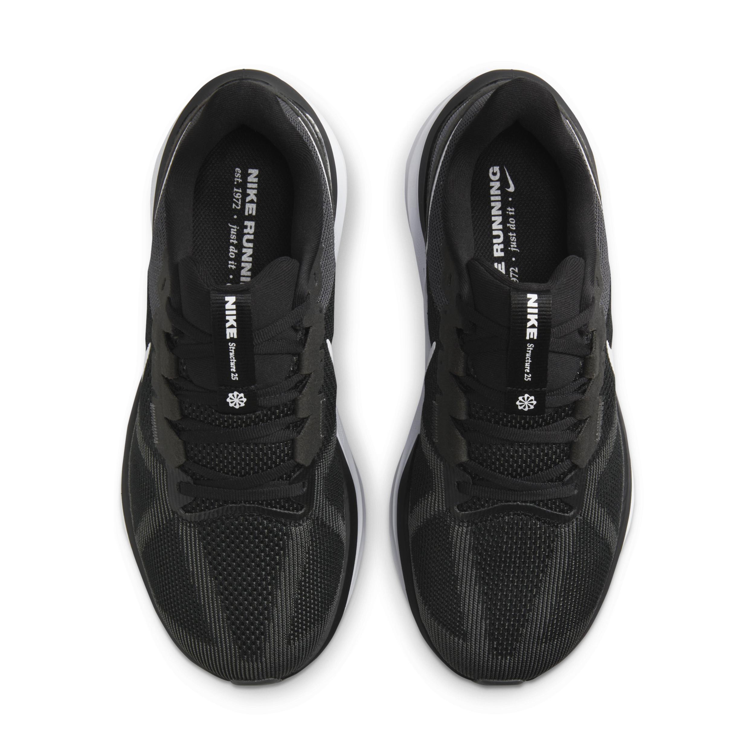 Nike Mens Nike Air Zoom Structure 25 Wide - Mens Running Shoes White/Iron Grey/Black Product Image