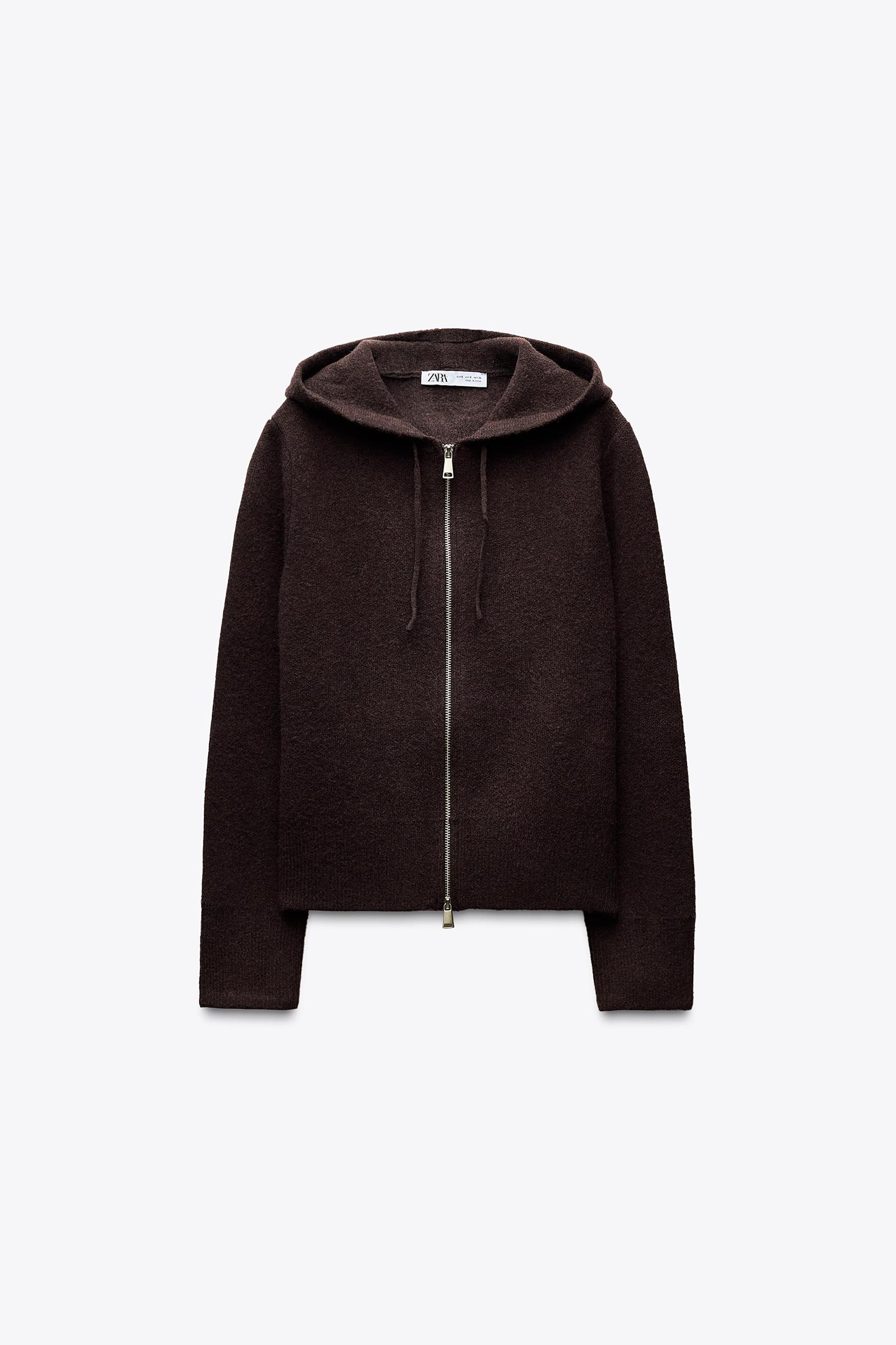 BASIC KNIT HOODED SWEATSHIRT Product Image