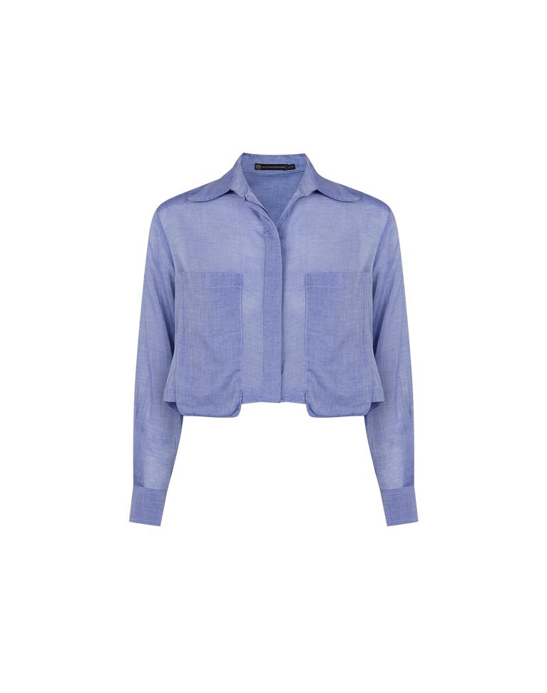 Cassia Cropped Blouse - Sapphire Product Image