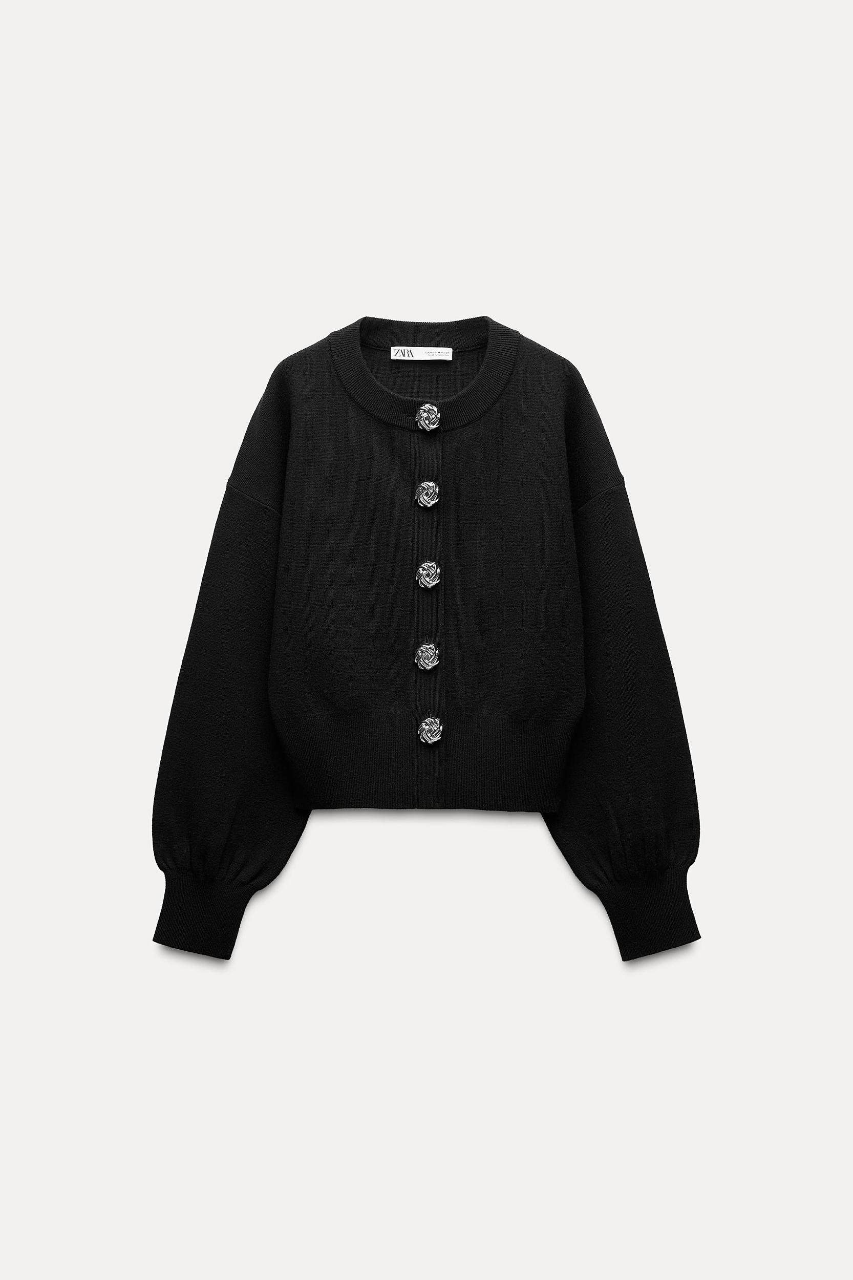 LARGE BUTTON KNIT CARDIGAN Product Image