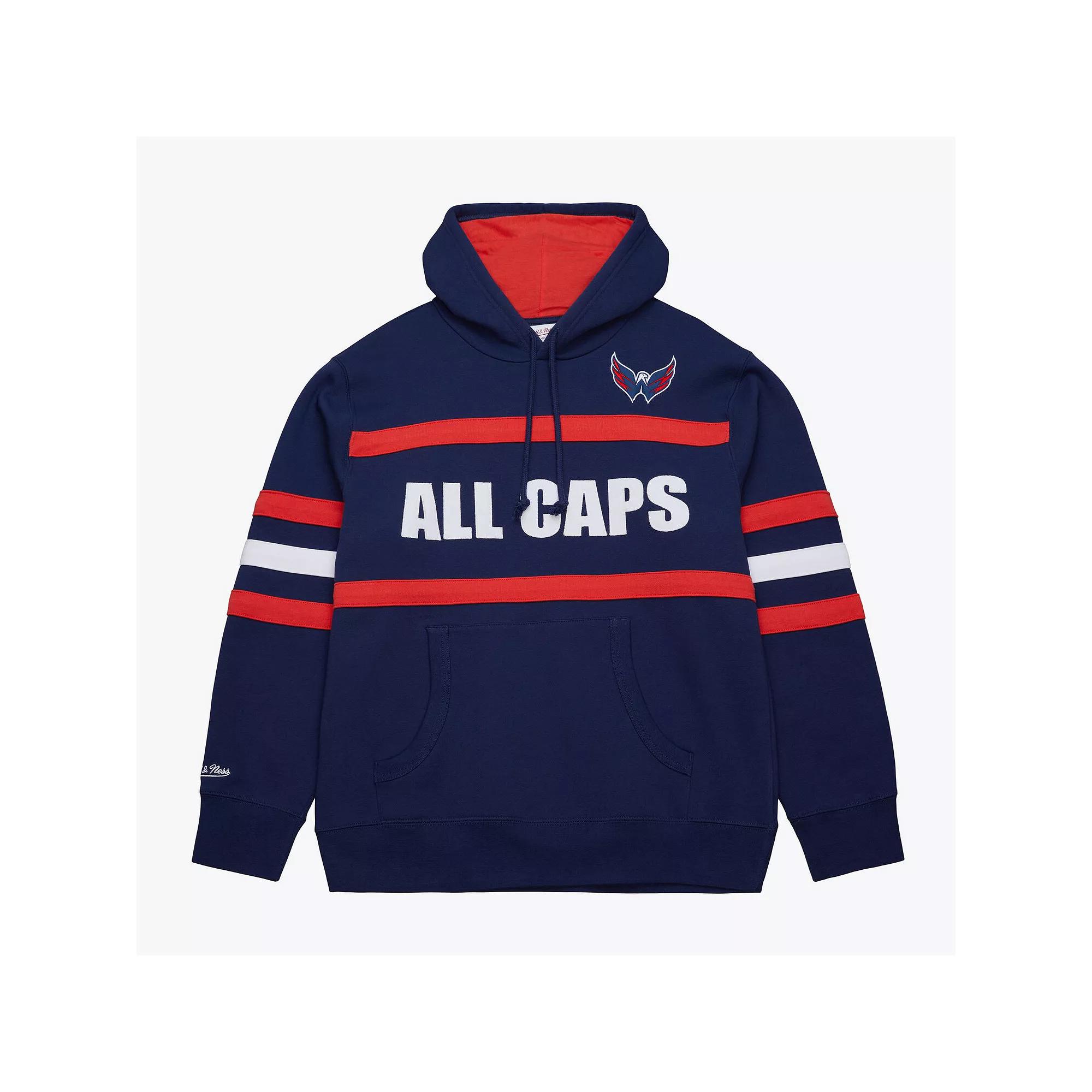 Men's Mitchell & Ness Navy Washington Capitals Head Coach Slogan Pullover Hoodie, Size: Medium, Blue Product Image