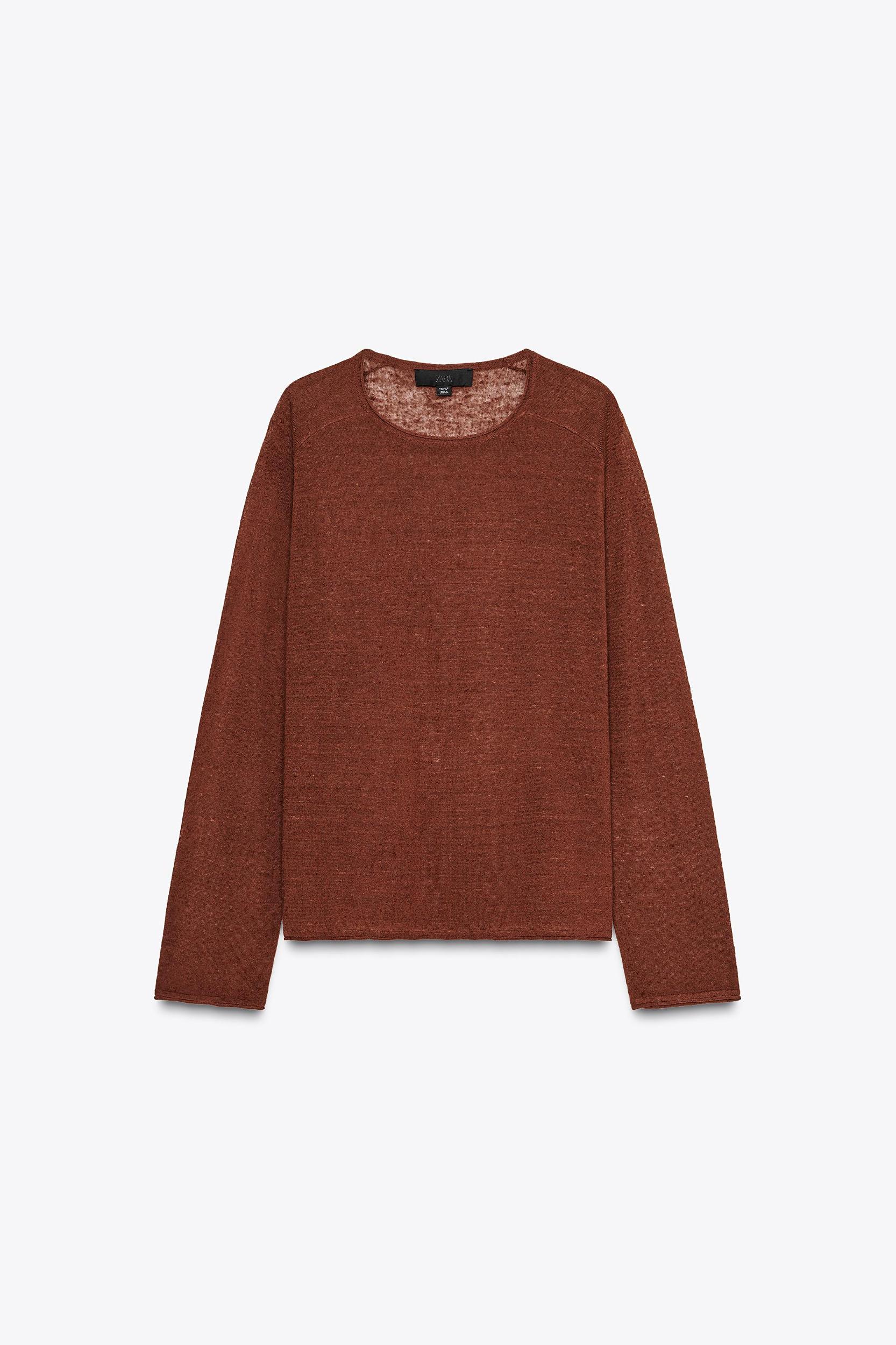 LINEN BLEND KNIT SWEATER Product Image