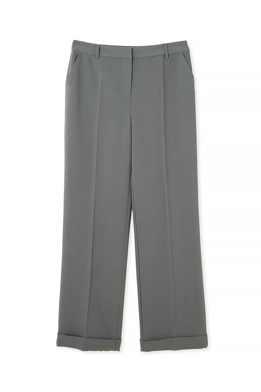 Tailored Mid Waist Suit Pants Product Image