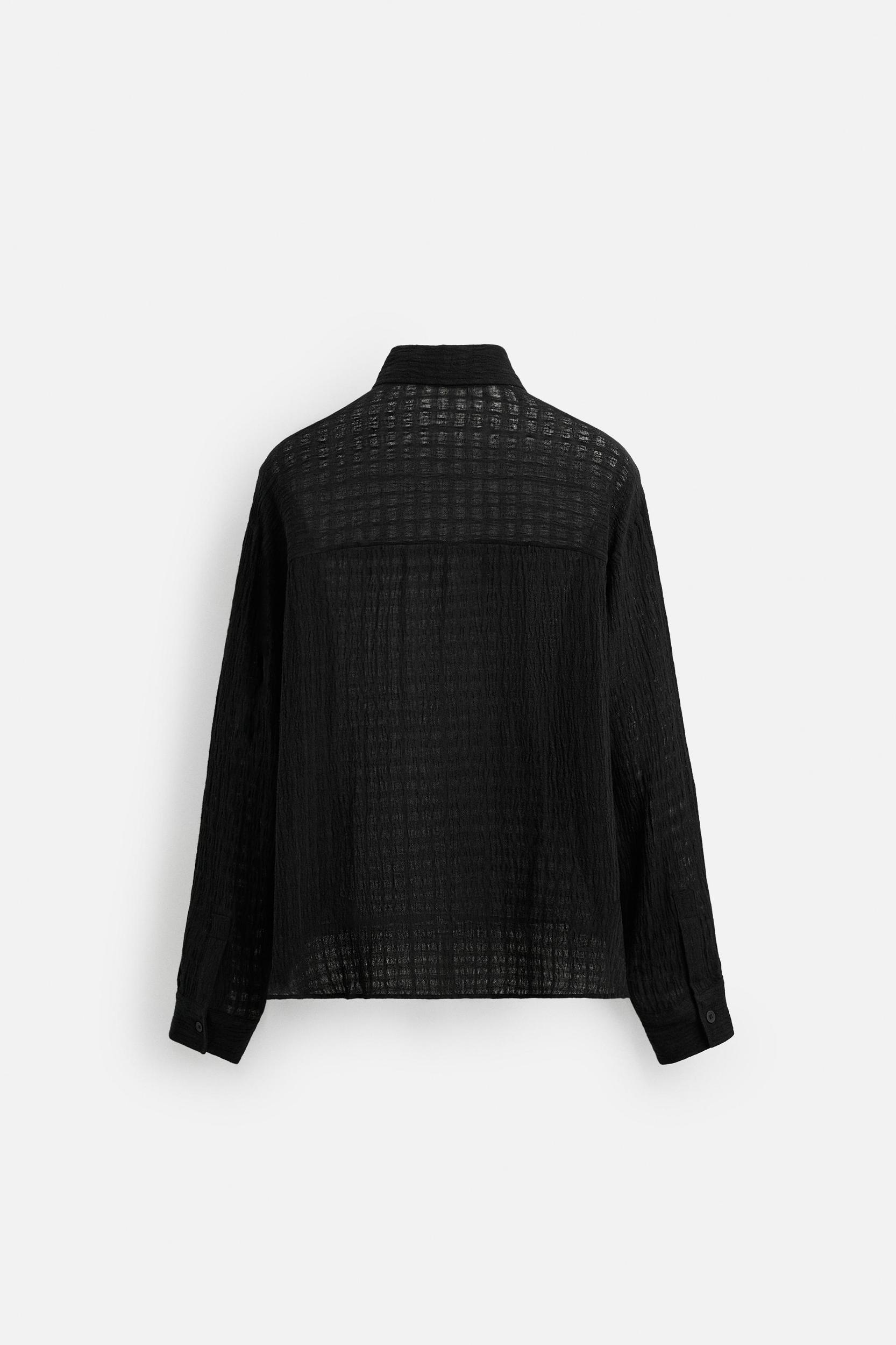 LINEN - COTTON JACQUARD SHIRT Product Image