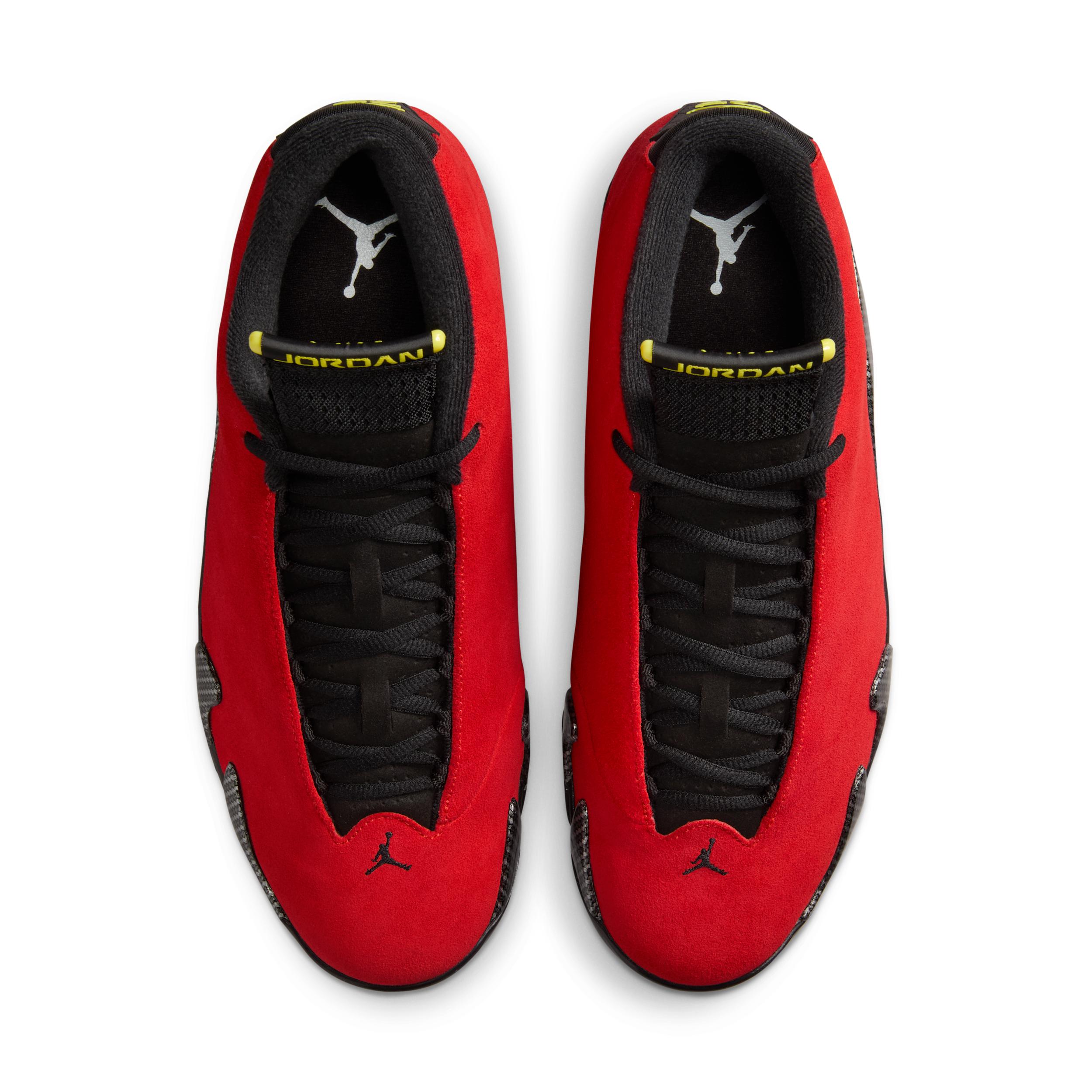 Jordan Mens Air Retro 14 Basketball Shoes in Challenge Red/Vibrant Yellow/Anthracite Product Image
