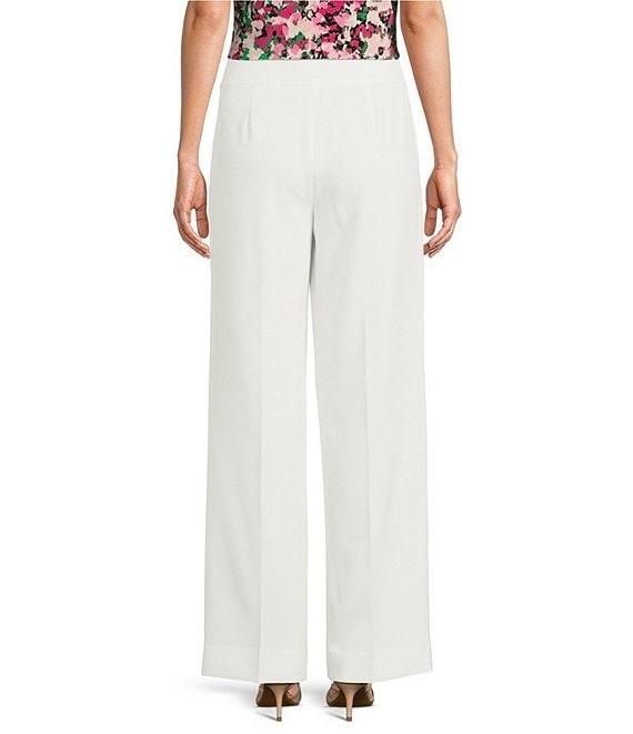 Kasper Flat Front Wide Leg Stretch Crepe Pants Product Image