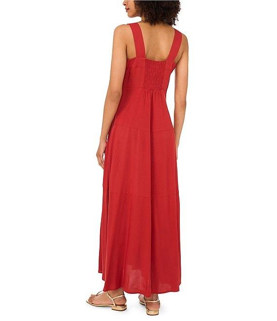 Vince Camuto Square Neck Sleeveless Shift Maxi Dress Product Image
