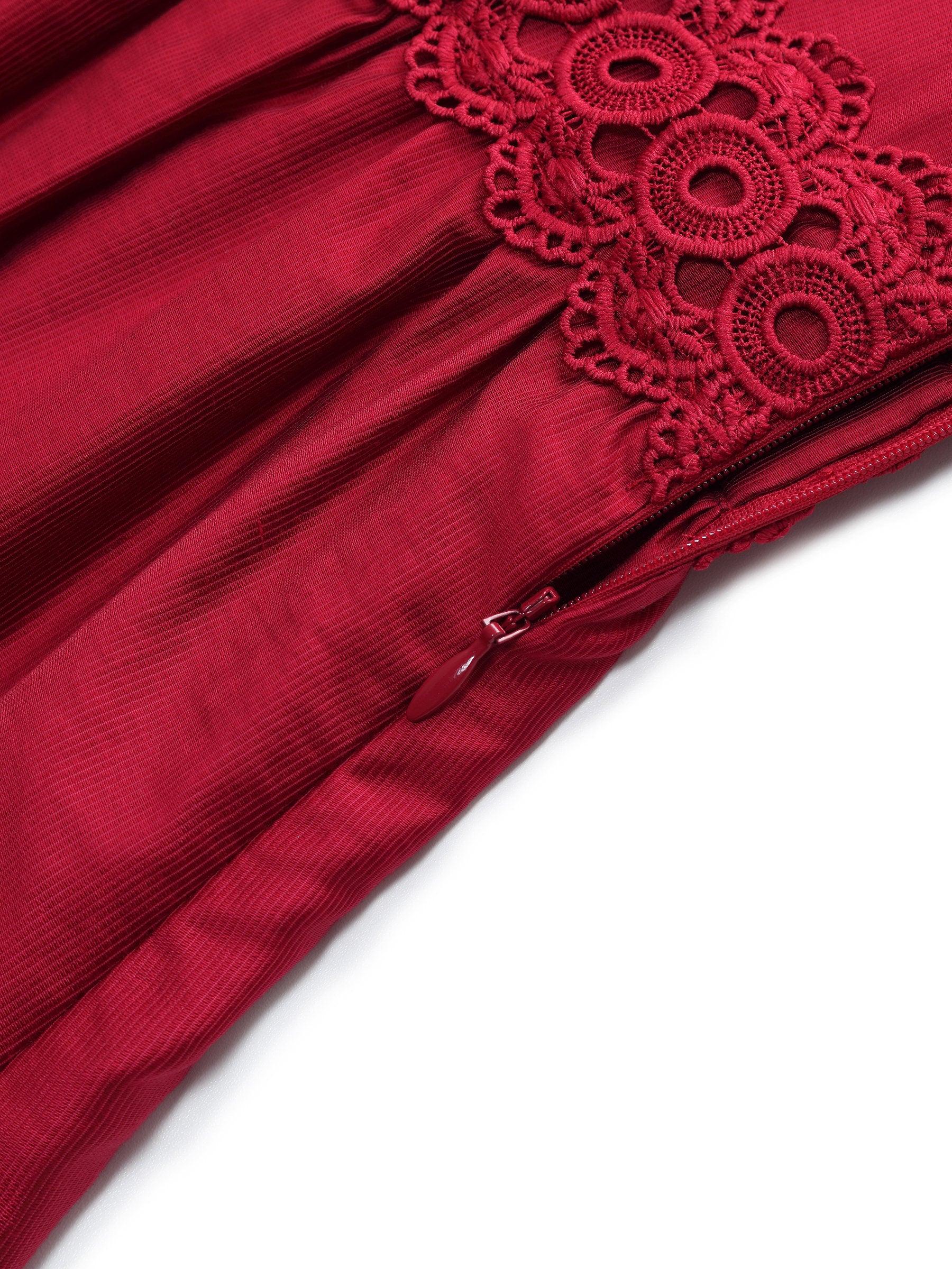 Tencel Blend Lace Patchwork Women Maxi Dress Product Image