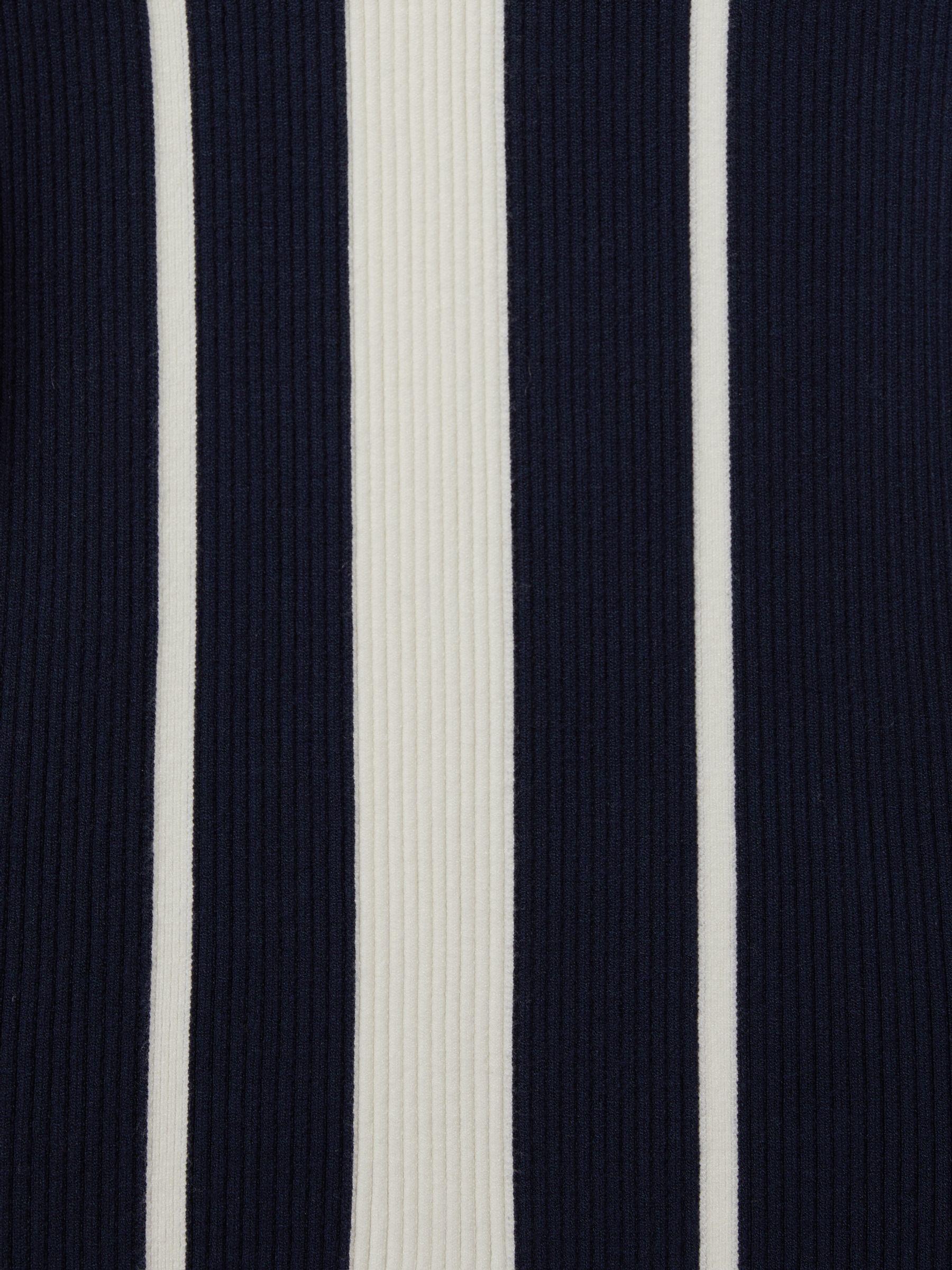 Ribbed Striped Mini Dress in Navy/Ivory Product Image
