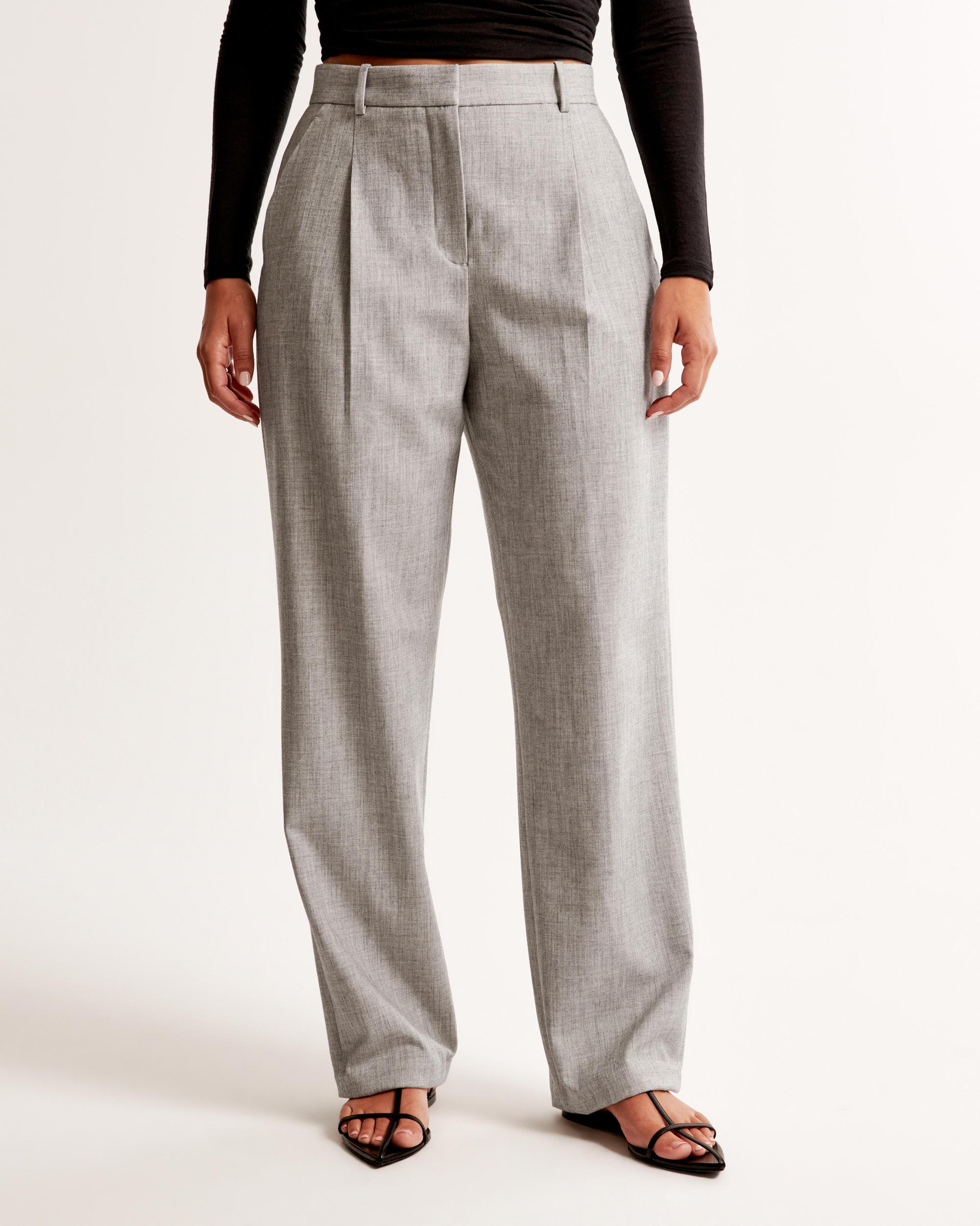 Curve Love A&F Quinn Tailored Straight Pant Product Image