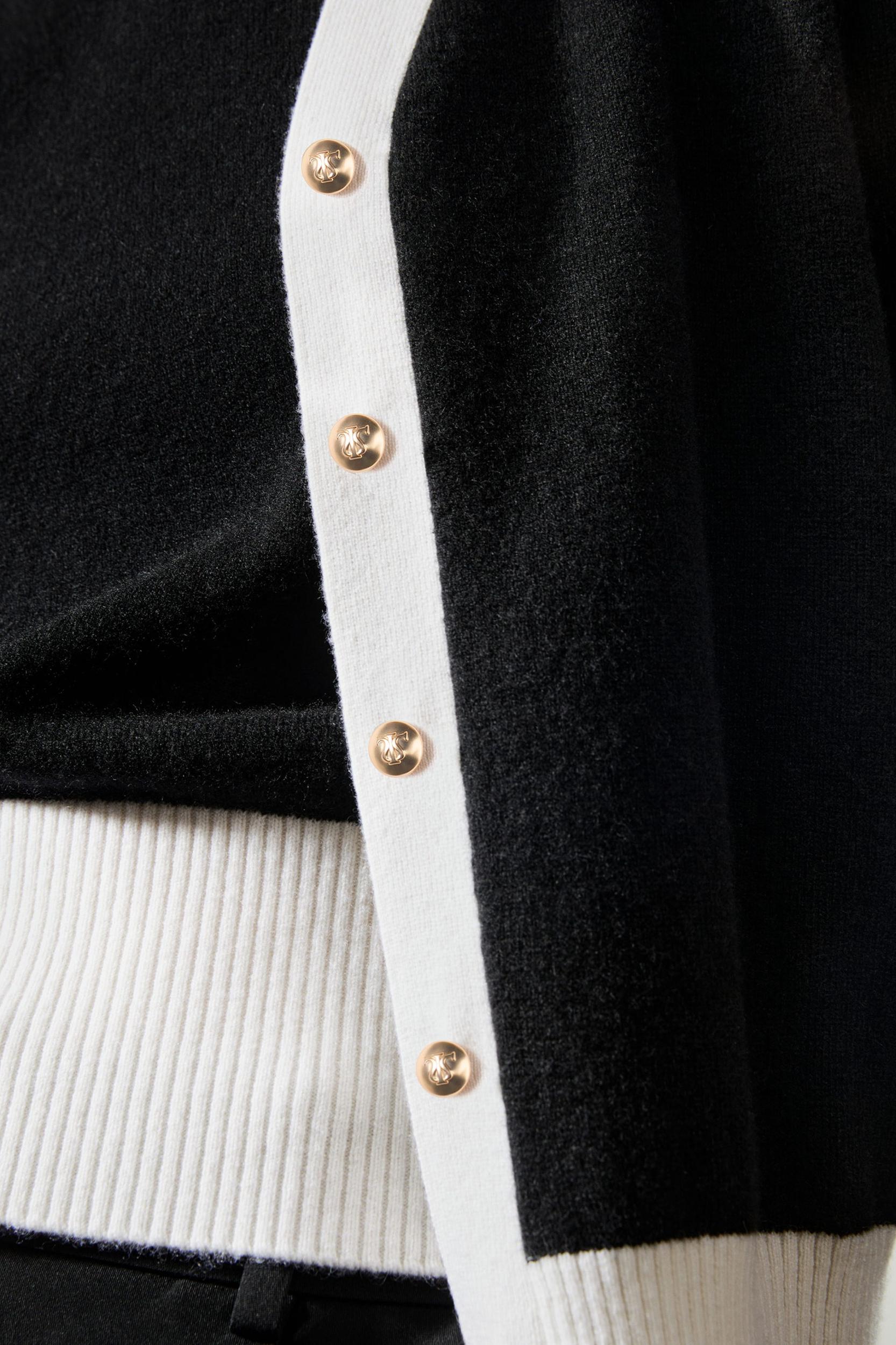 Gemini Cashmere Cardigan with Contrasting Hem Product Image