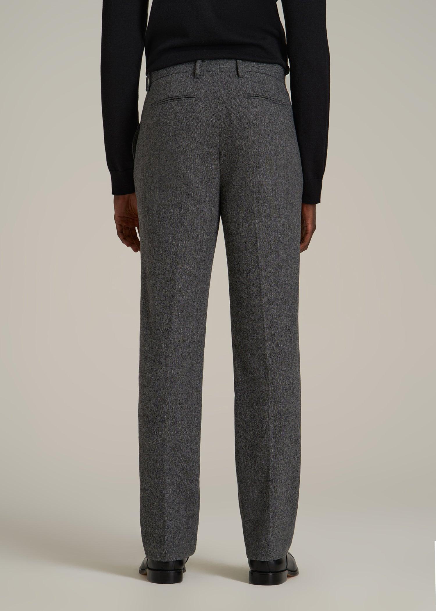 Wool Blend Dress Pants for Tall Men in Anthracite Tweed Male Product Image