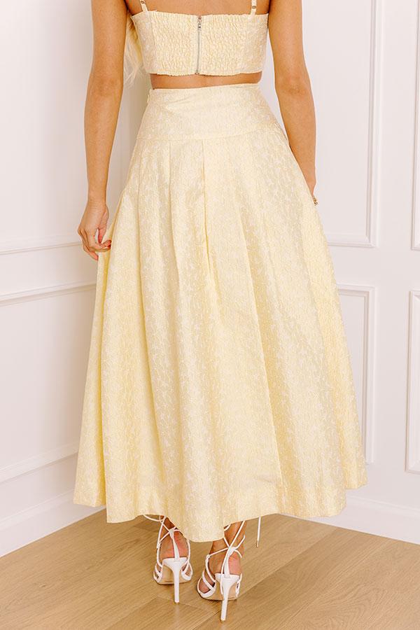 Conservatory Stroll High Waist Floral Jacquard Midi Skirt Product Image