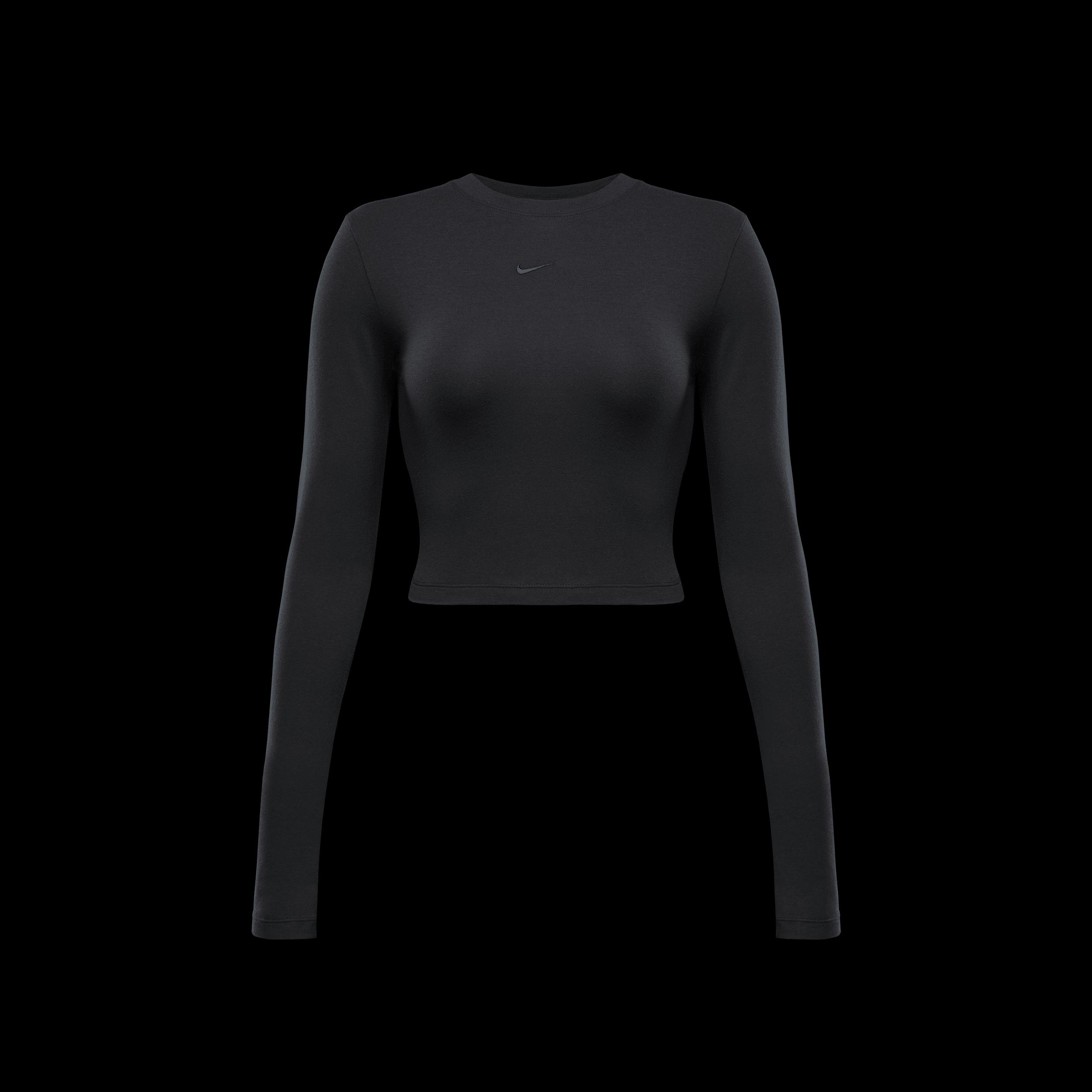 Womens Nike Sportswear Chill Knit Slim Long-Sleeve Cropped Top | HF5322-010 Product Image