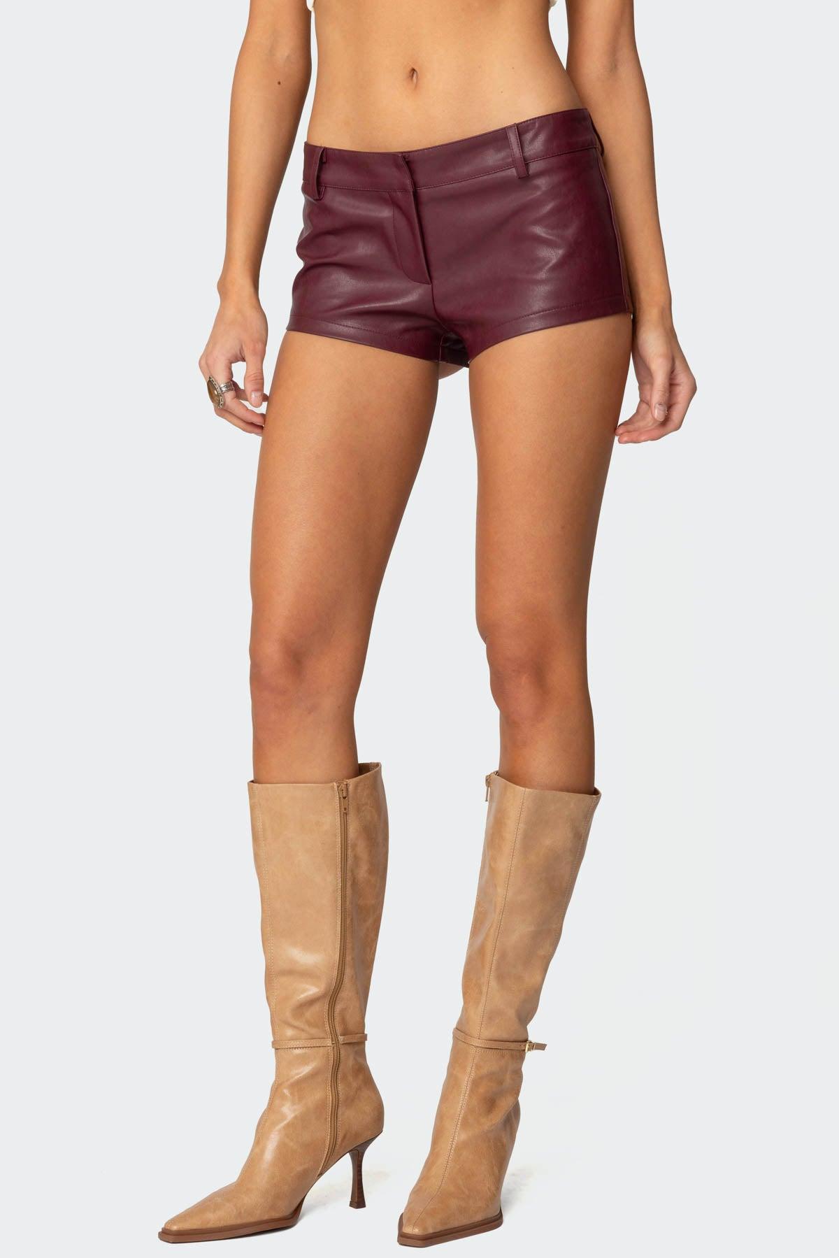 Melaney Faux Leather Micro Shorts Product Image
