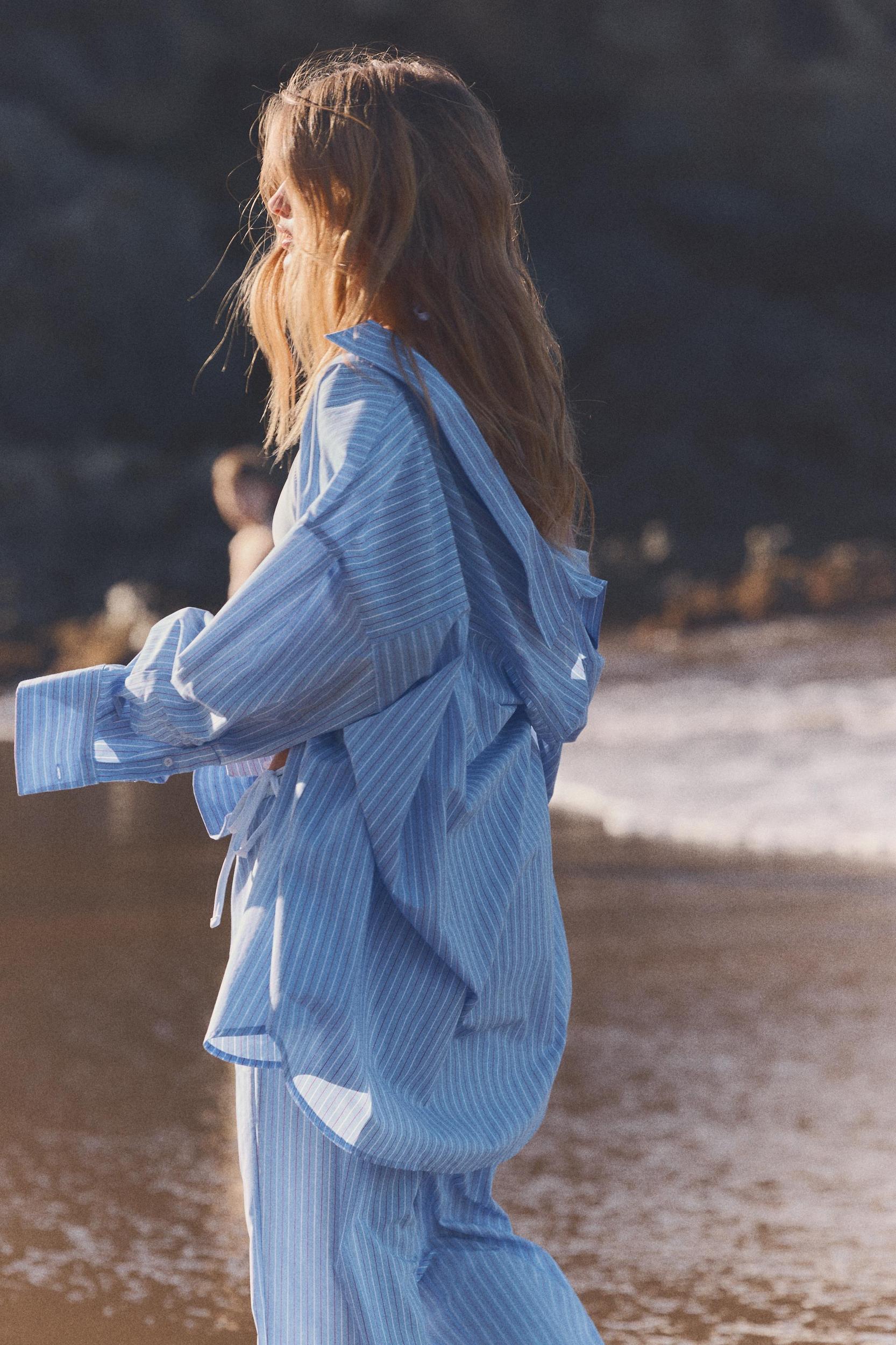 OVERSIZED STRIPED POPLIN SHIRT Product Image