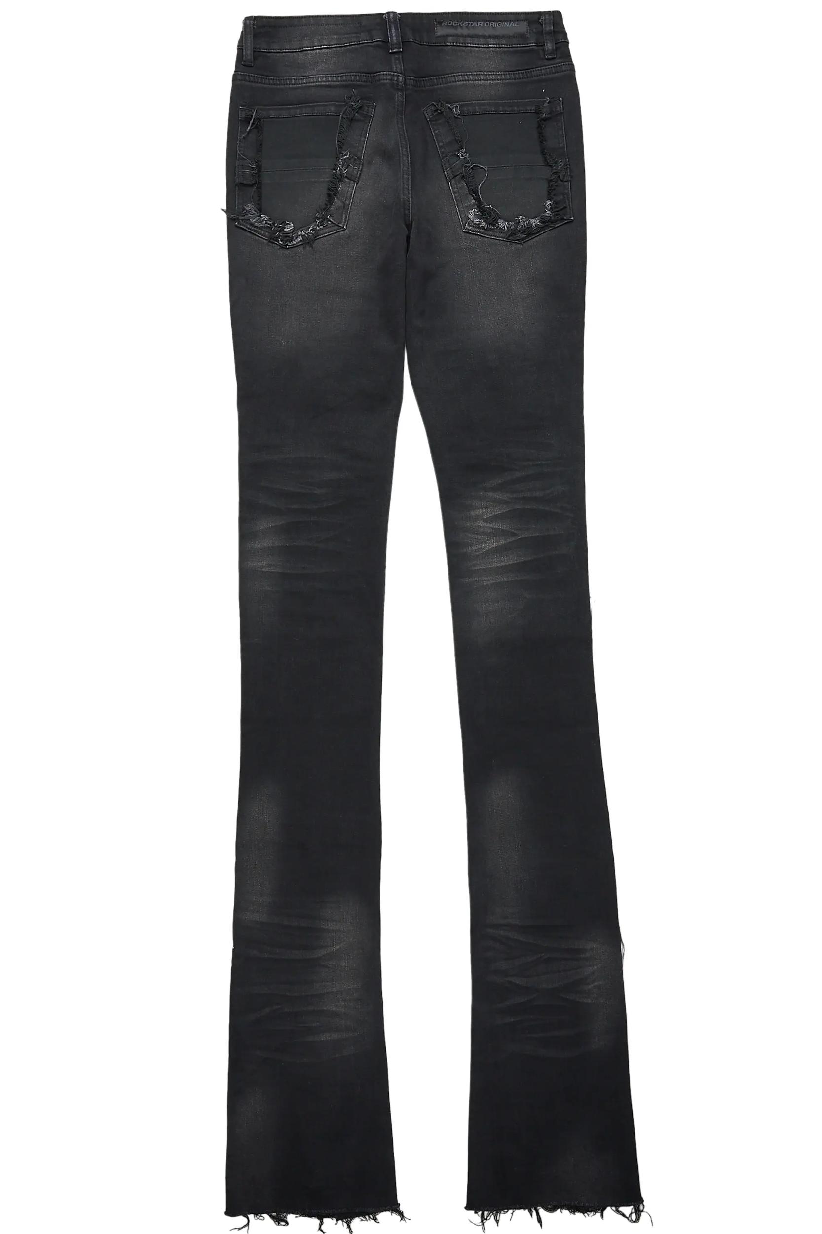 Pooja Black Super Stacked Flare Jean Male Product Image