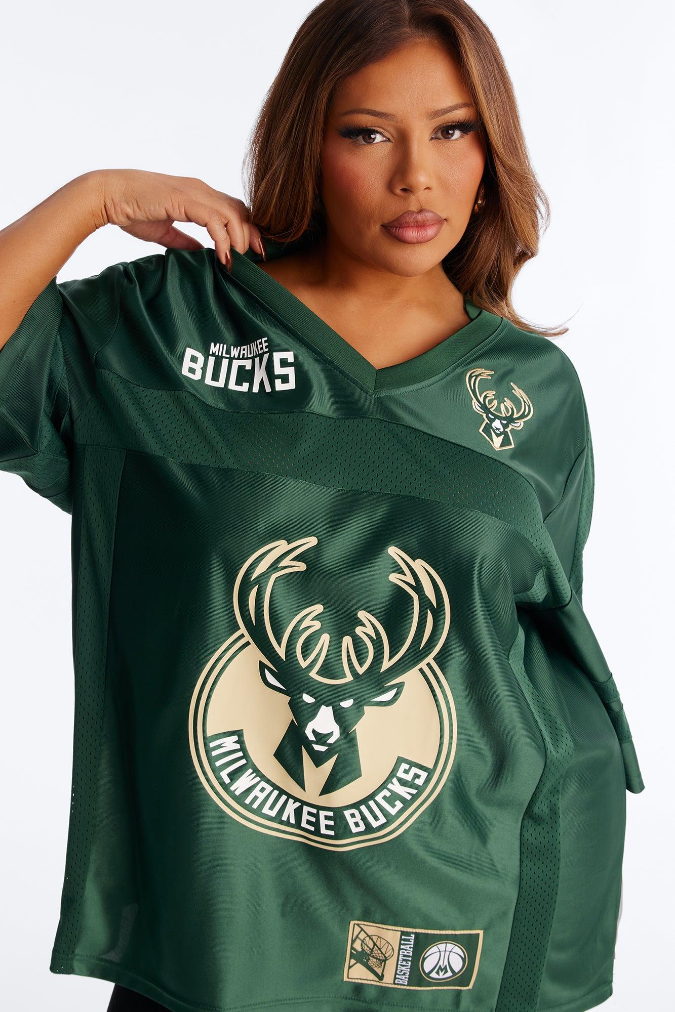 NBA Bucks Oversized Mesh Tee - Hunter Female Product Image