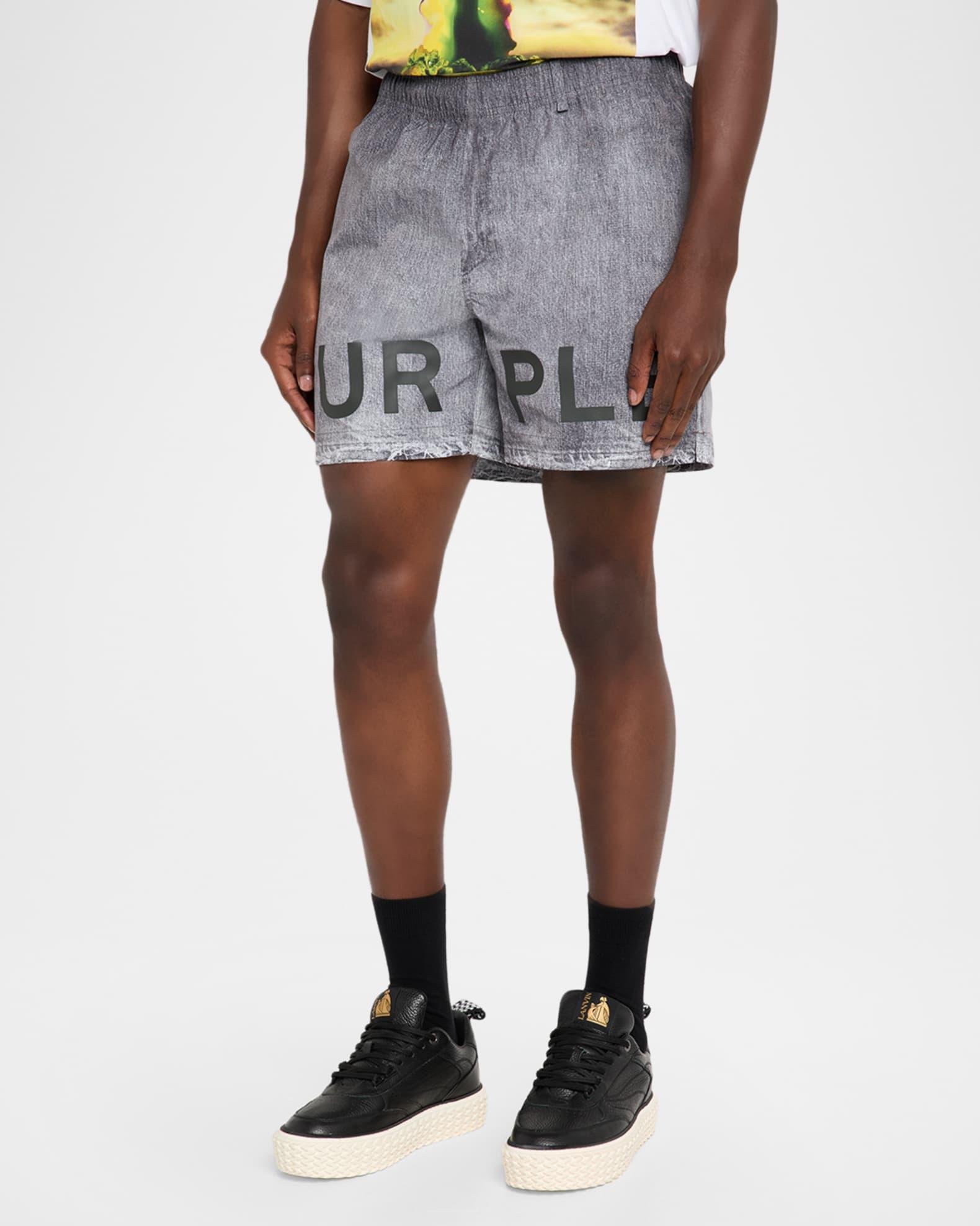 Men's Faux Denim All Around Logo Shorts Product Image