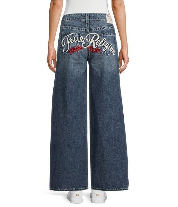 True Religion Jess Super Baggy Embroidered Logo Jeans Product Image