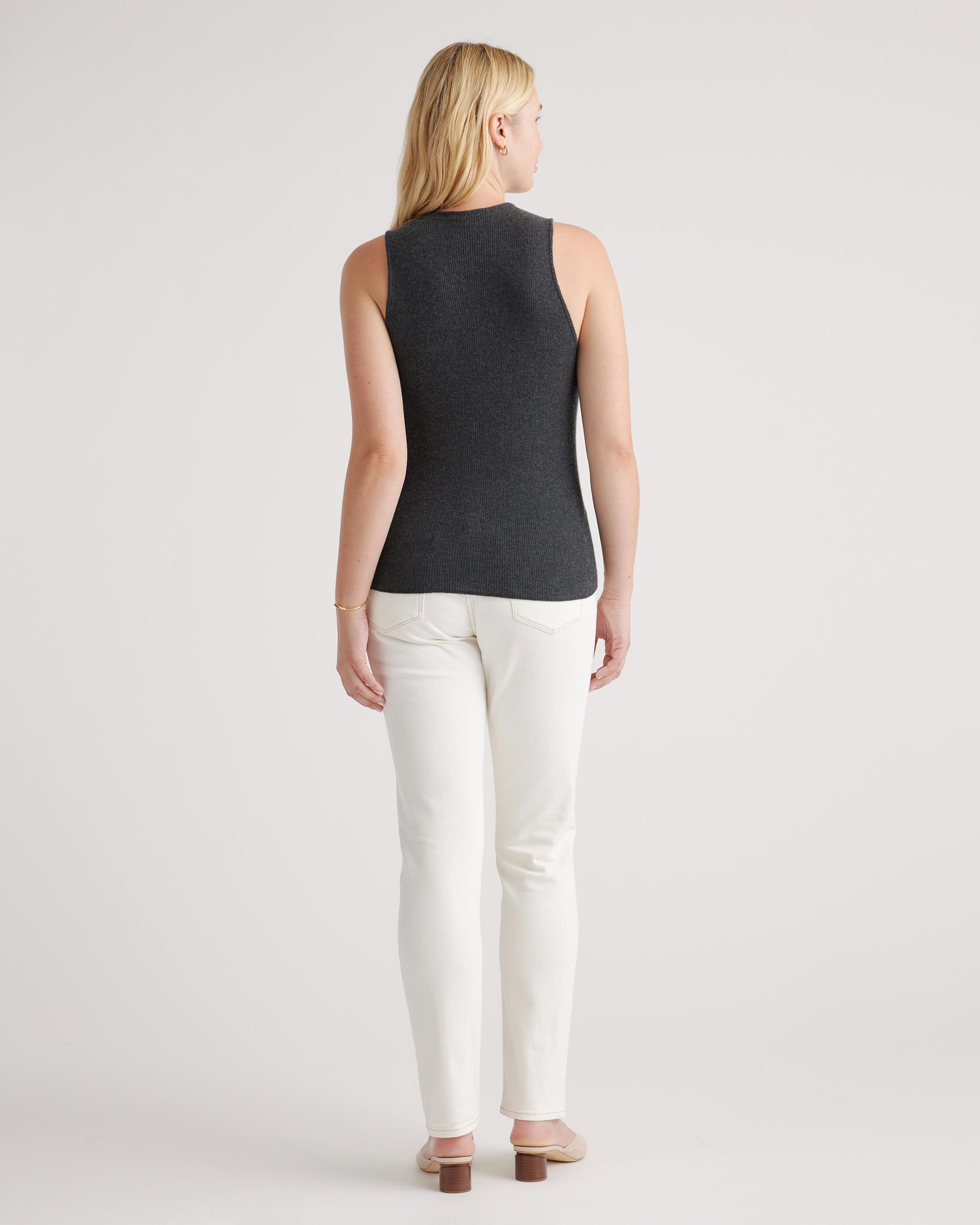 Quince | Women's Featherweight Cashmere Ribbed Tank Top Size XL Product Image