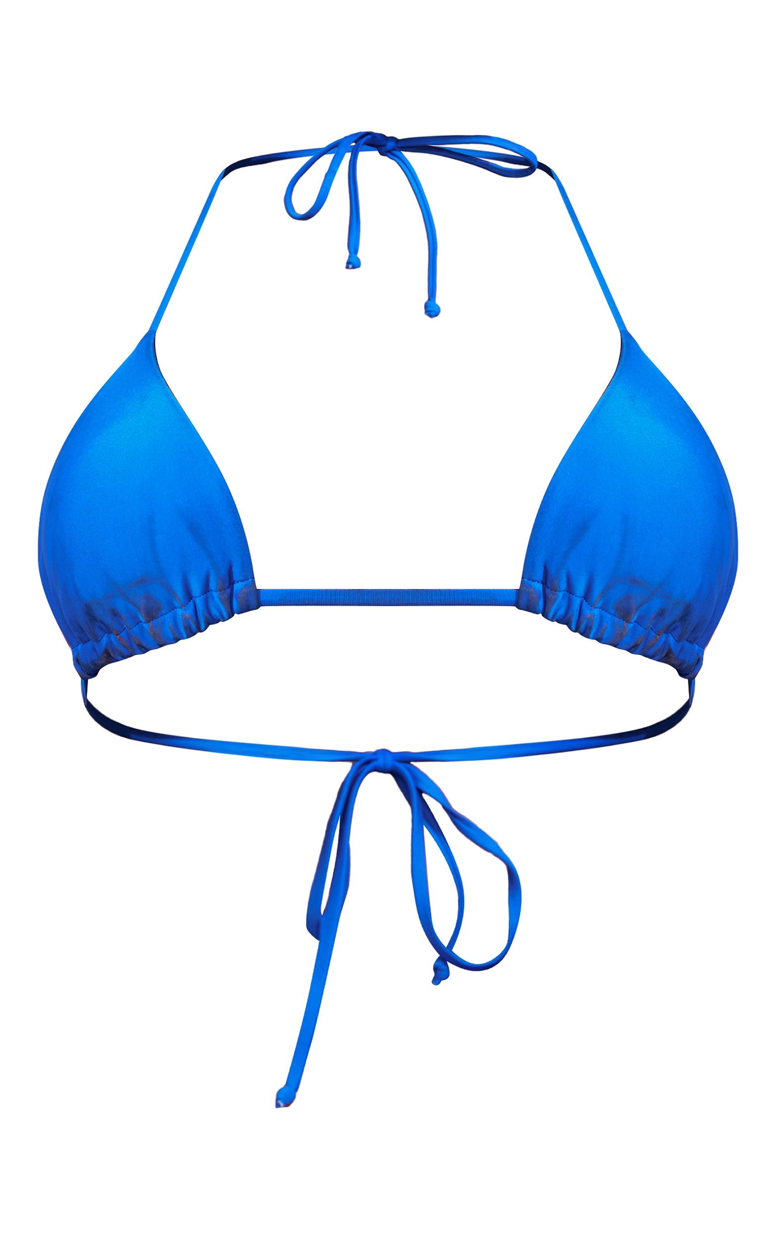 Bright Blue Mix And Match Triangle Bikini Top Product Image