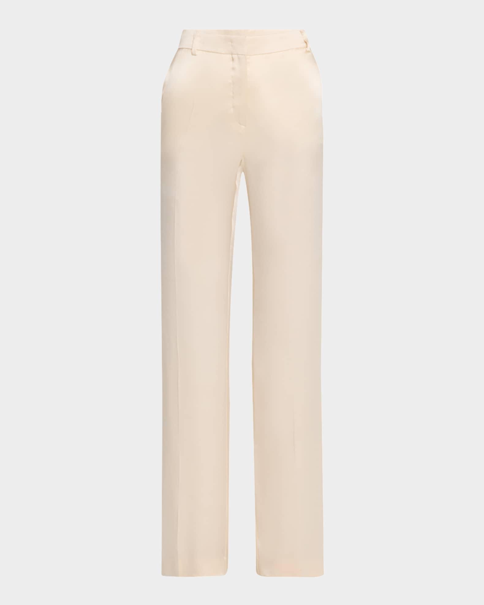 Satin Straight-Leg Trousers Product Image