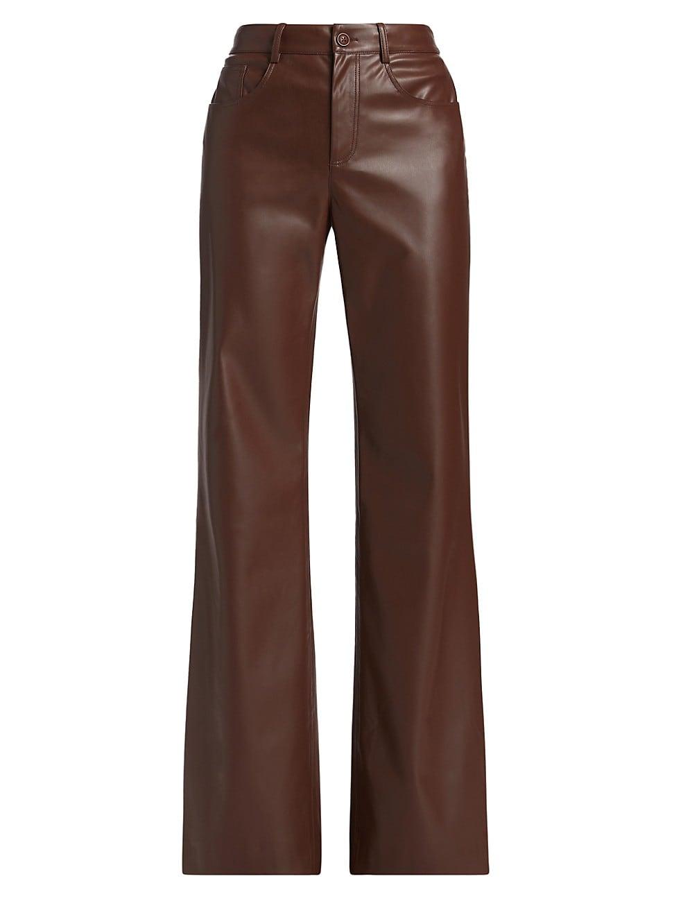 Womens Zenobia Faux-Leather Straight-Leg Pants Product Image