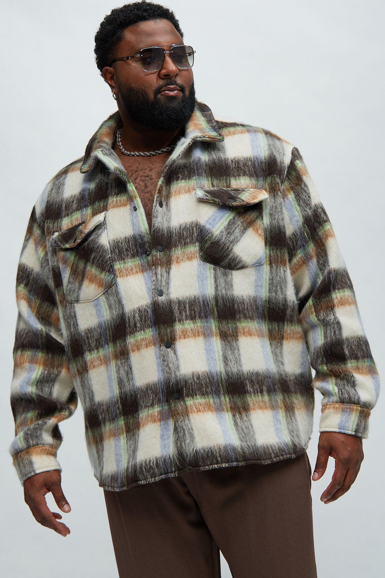 Aurora Mohair Oversized Shirt - Brown/combo Product Image