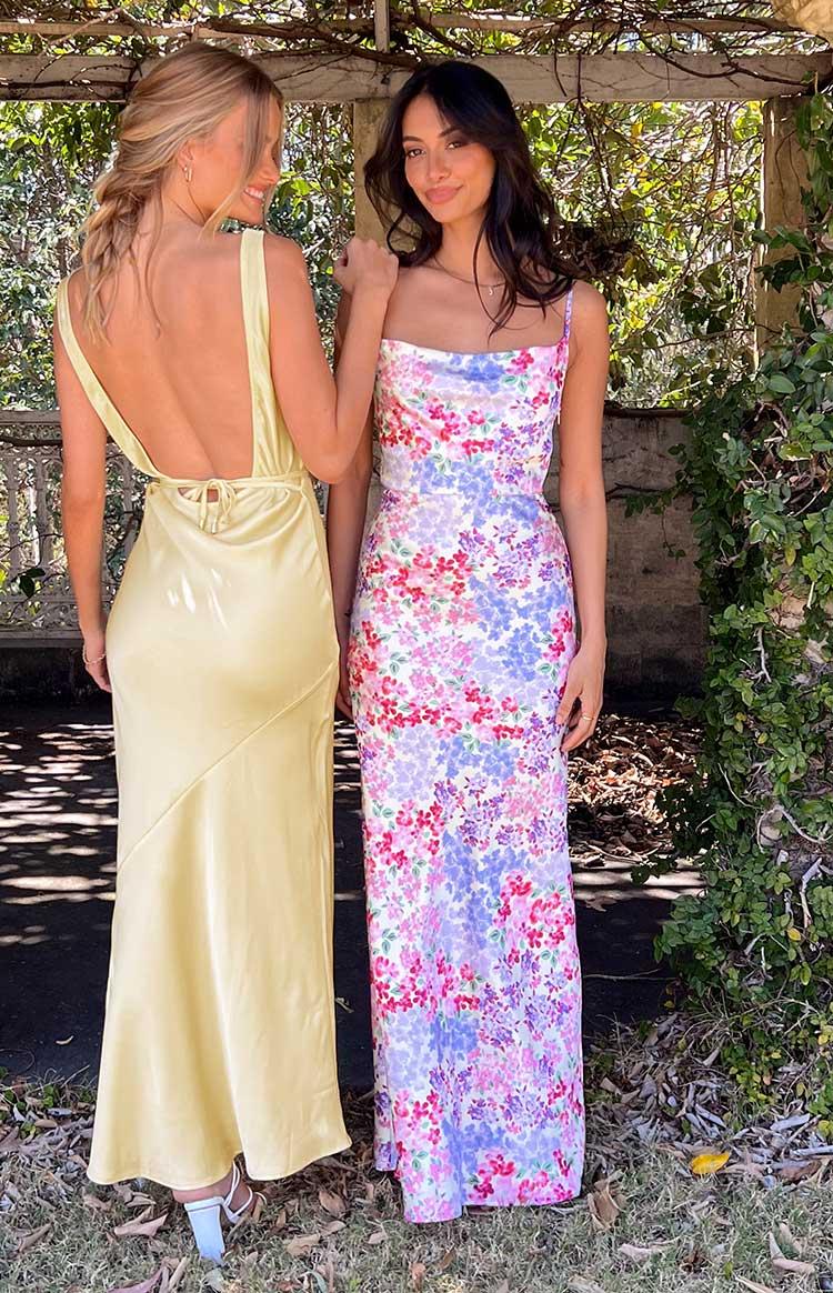 Laufry Yellow Floral Print Maxi Dress Product Image