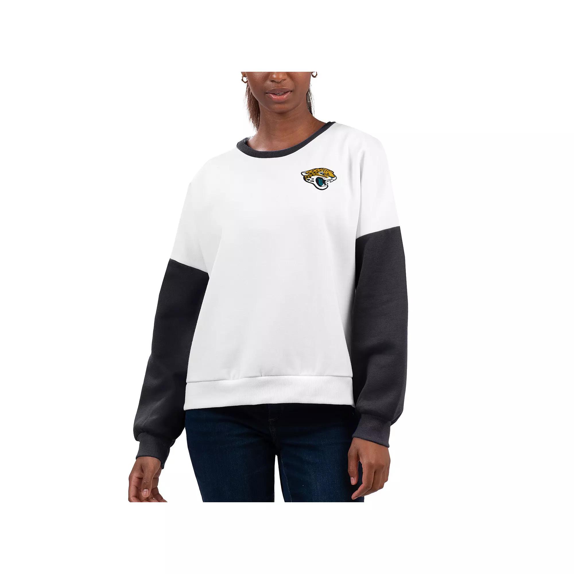 Women's G-III 4Her by Carl Banks White Jacksonville Jaguars A-Game Pullover Sweatshirt,  Product Image