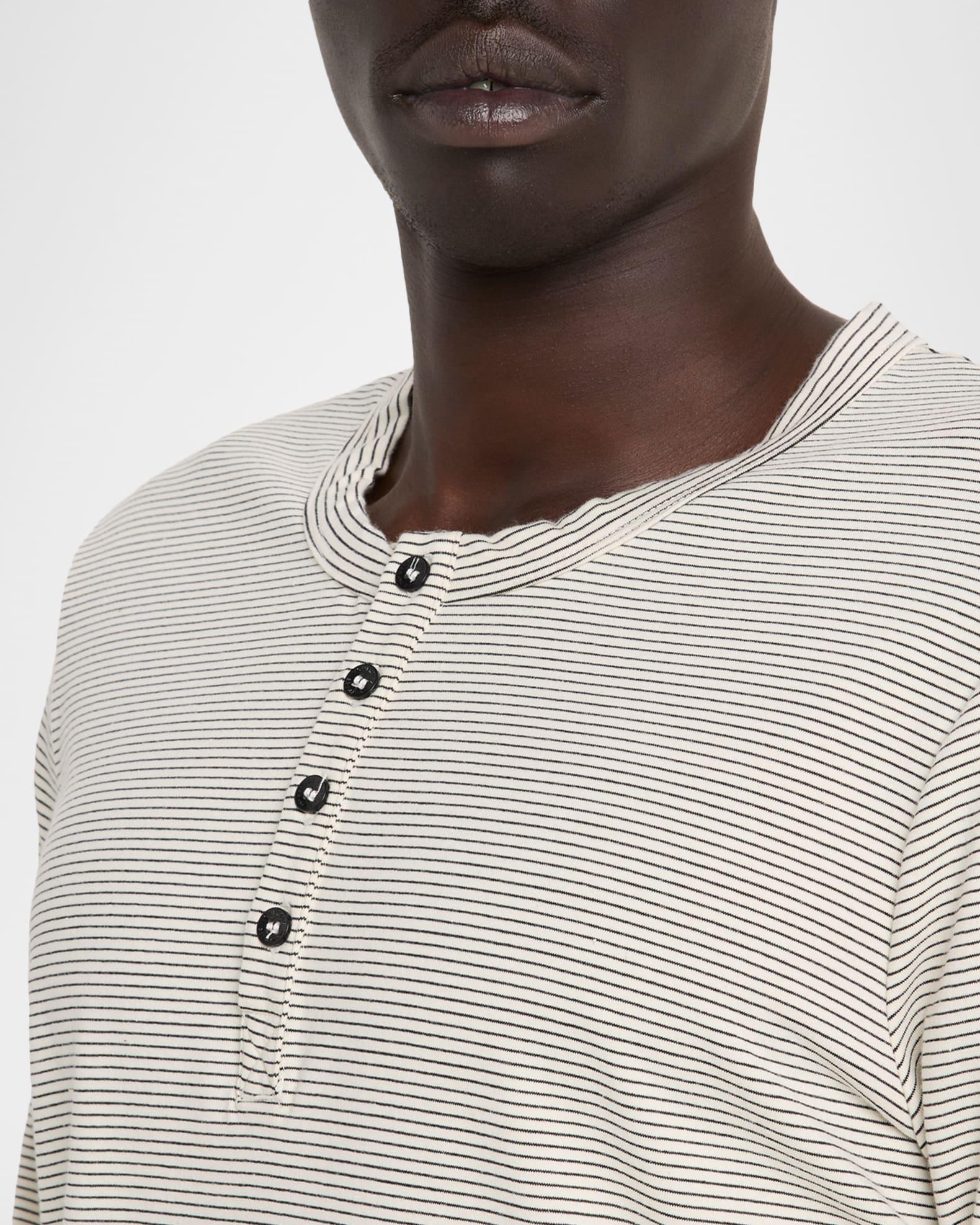 Men's Hairline Stripe Long-Sleeve Henley T-Shirt Product Image