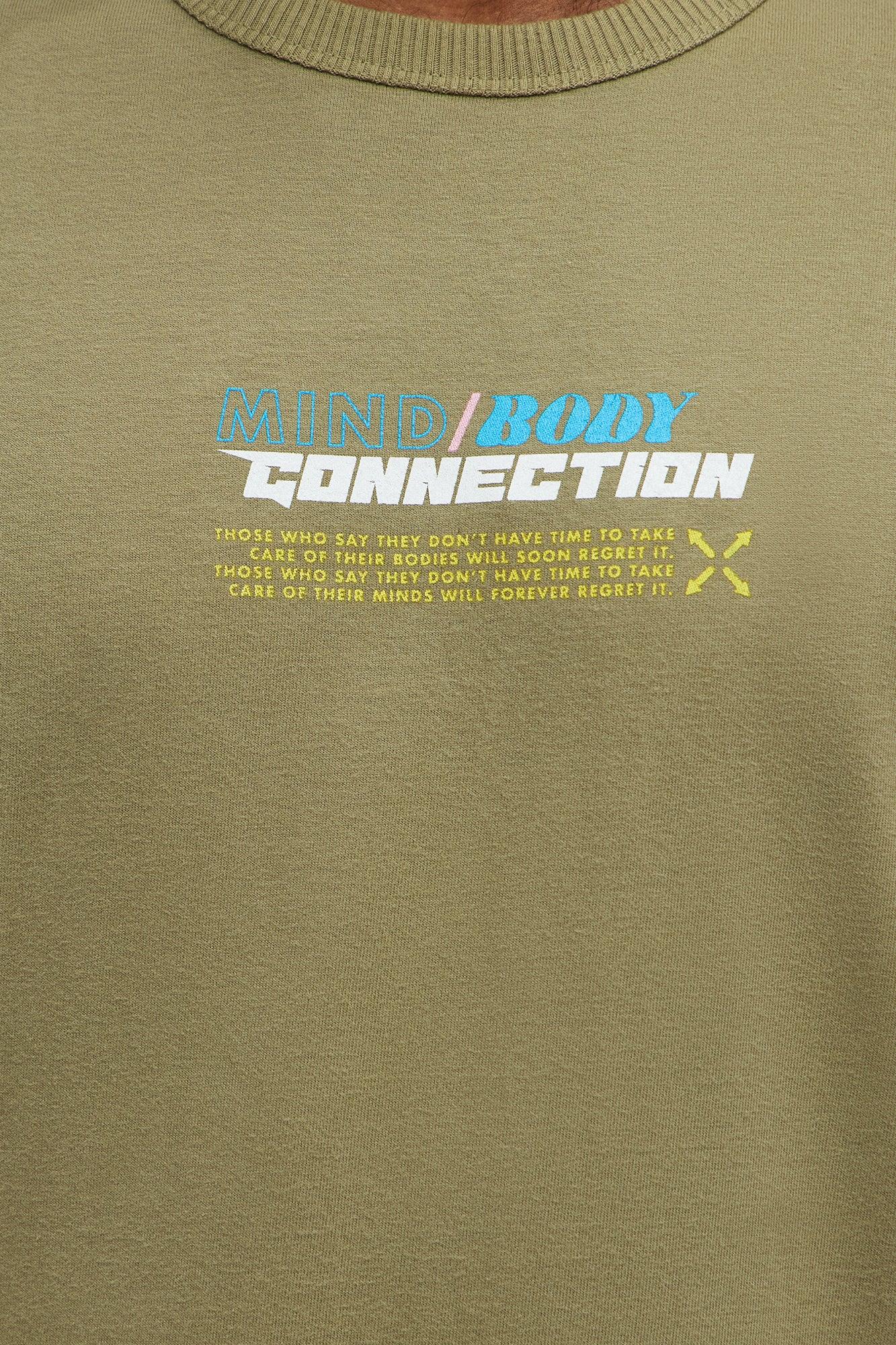 Mind/Body Connection Oversized Short Sleeve Tee - Olive Product Image