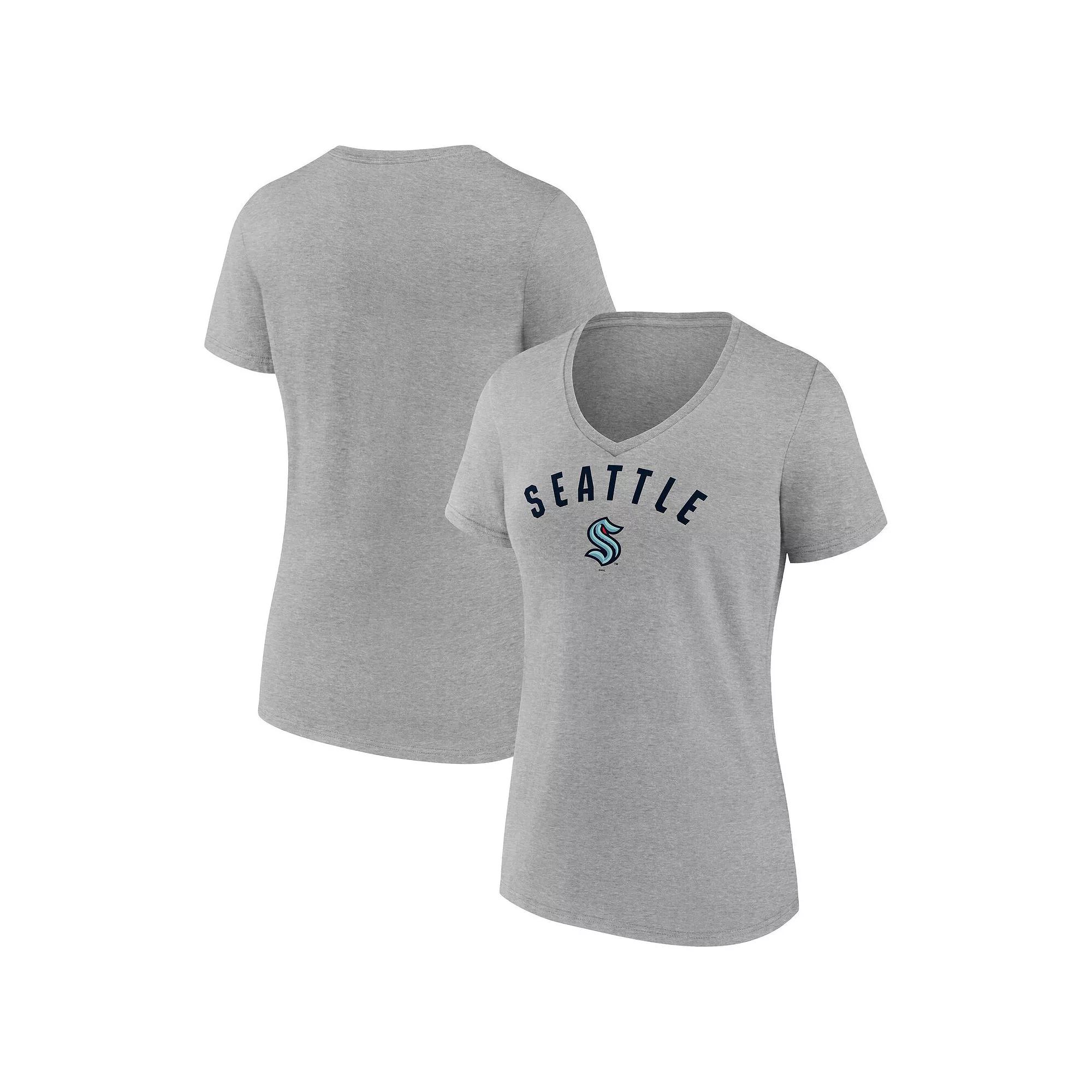 Women's Fanatics Gray Seattle Kraken V-Neck T-Shirt, Size: XL, Krk Grey Product Image