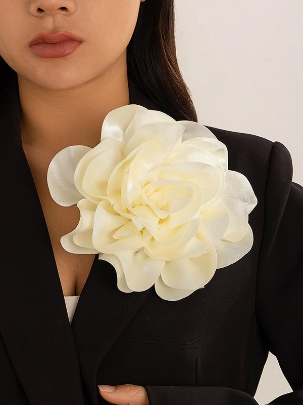 Flower Shape Solid Color Brooch Accessories Product Image